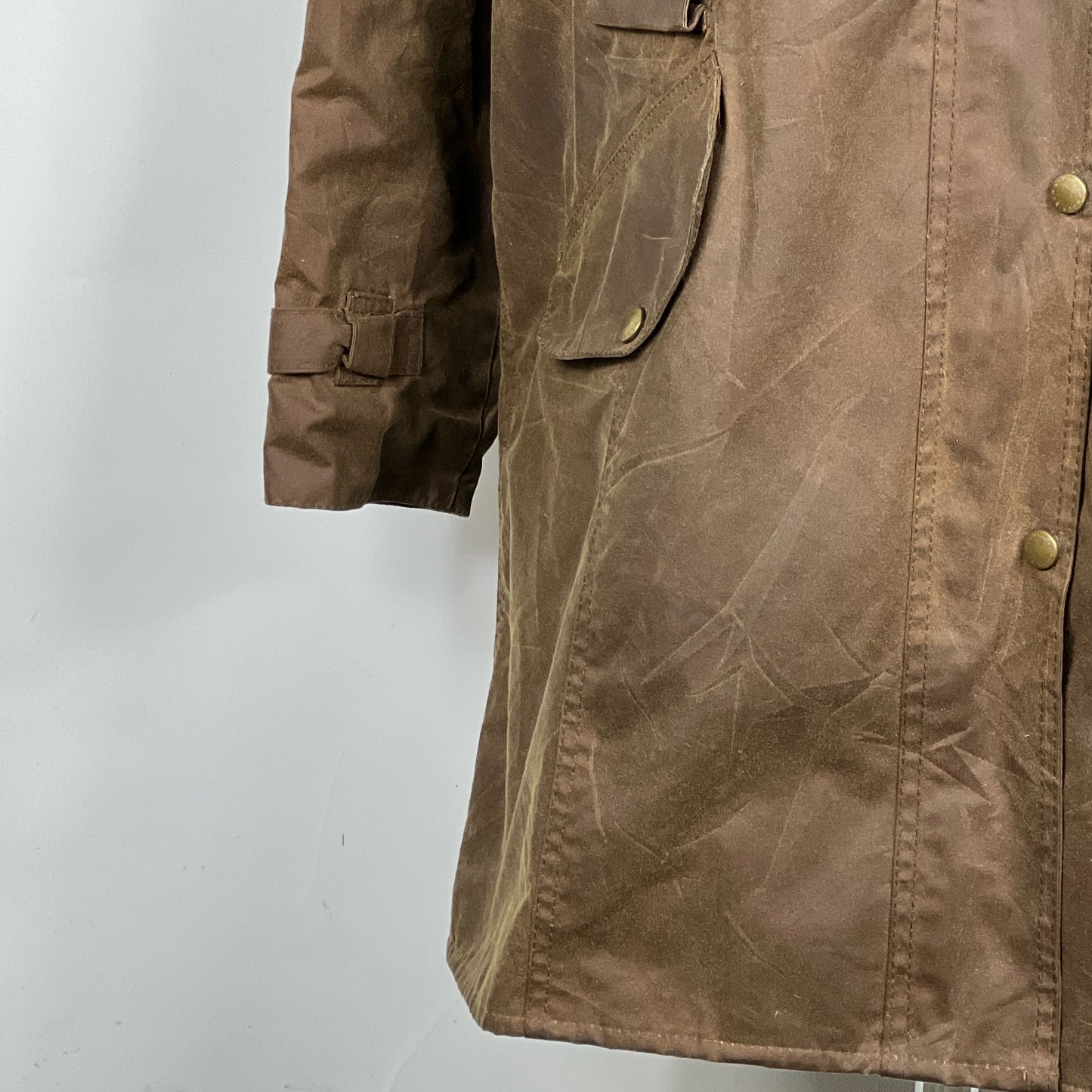 Barbour Giacca donna marrone cerato UK16 Tg. 44- Waxed Brown Jacket Size uk16