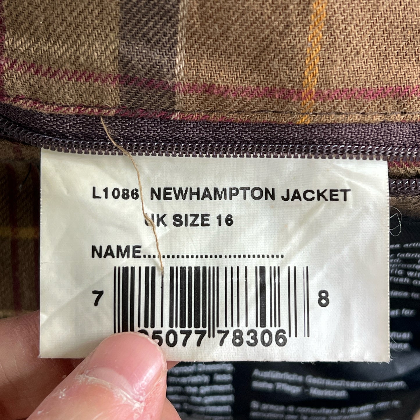 Barbour Giacca donna marrone cerato UK16 Tg. 44- Waxed Brown Jacket Size uk16