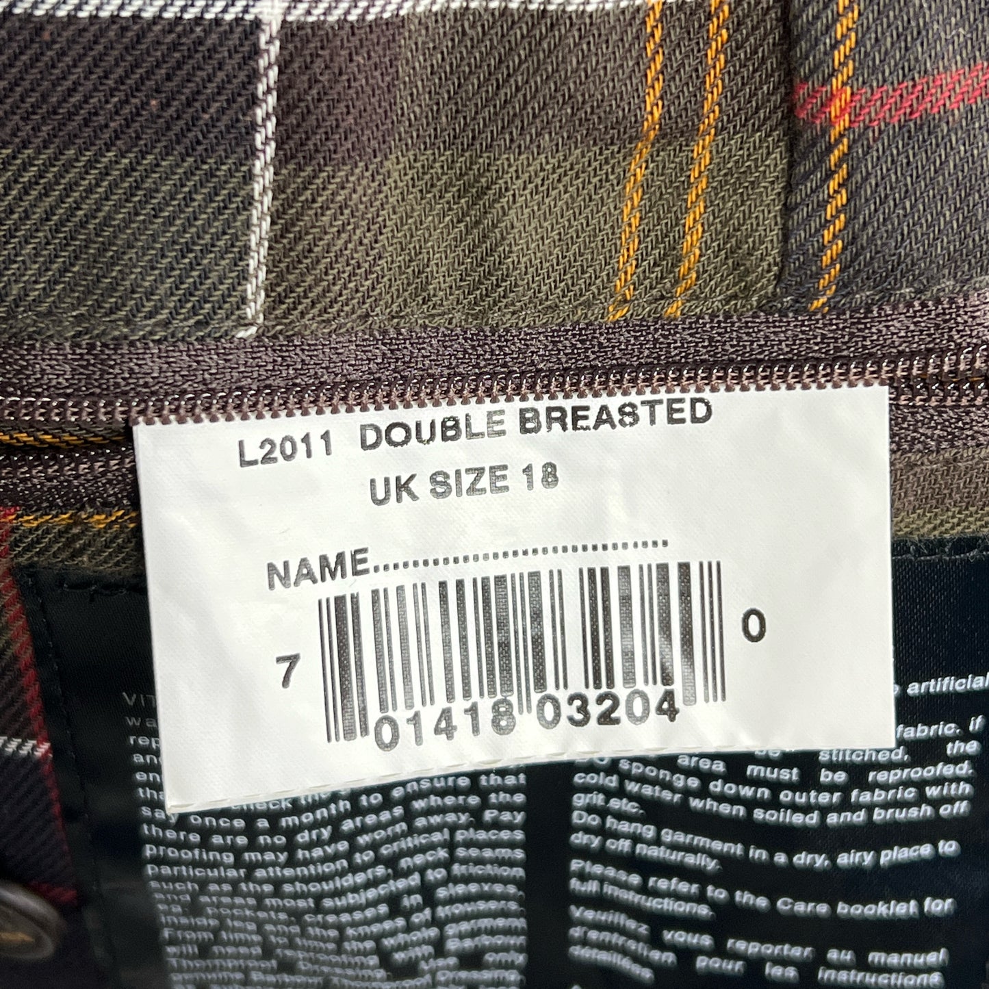 Giacca Barbour Unisex Doppio Petto Marrone UK18 Tg.46 ita Brown Double Breast jacket