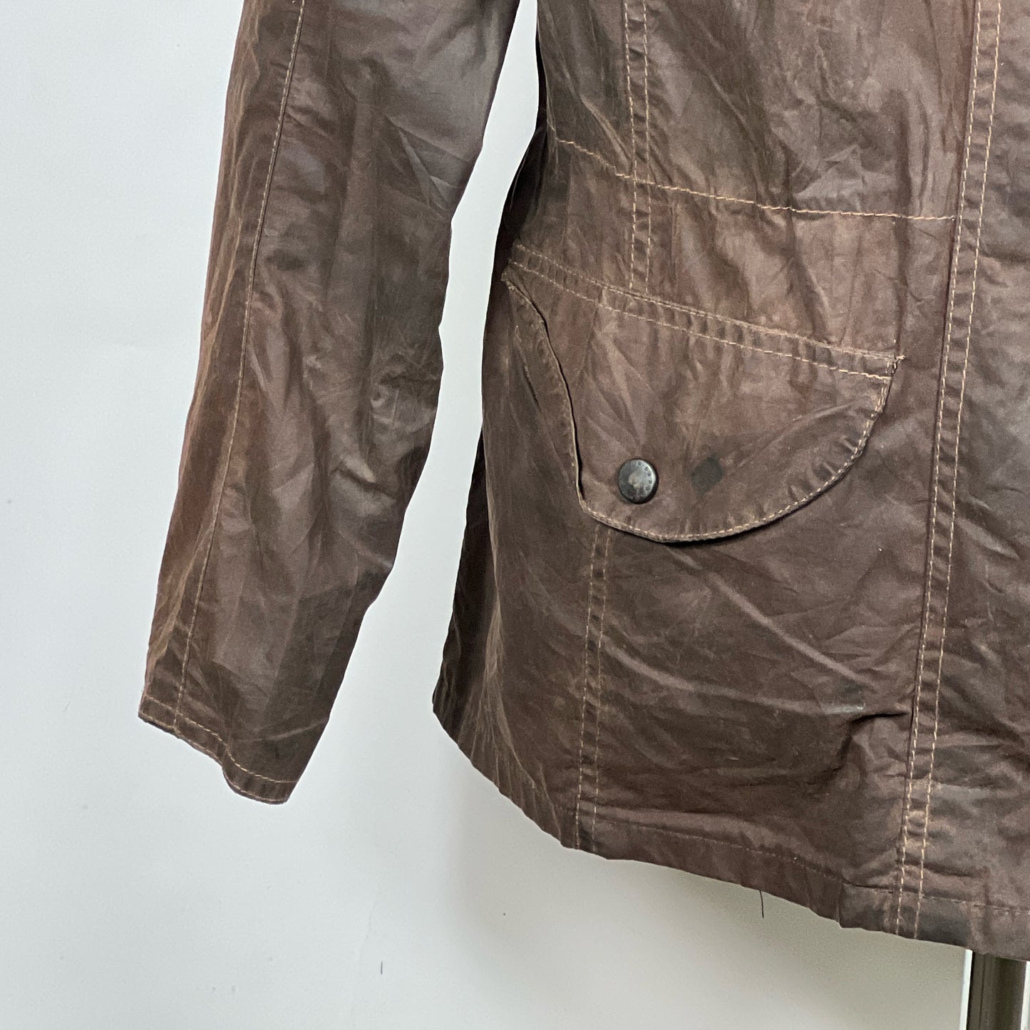 Giacca Barbour marrone leggera donna UK16 Tg. 44 Lady brown wax Jacket UK16