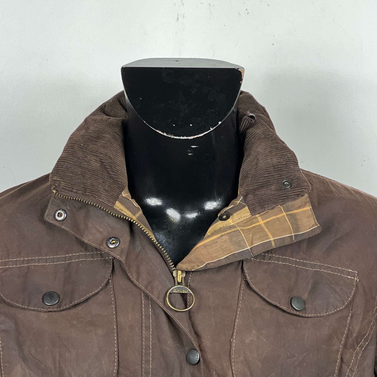 Giacca Barbour marrone leggera donna UK16 Tg. 44 Lady brown wax Jacket UK16