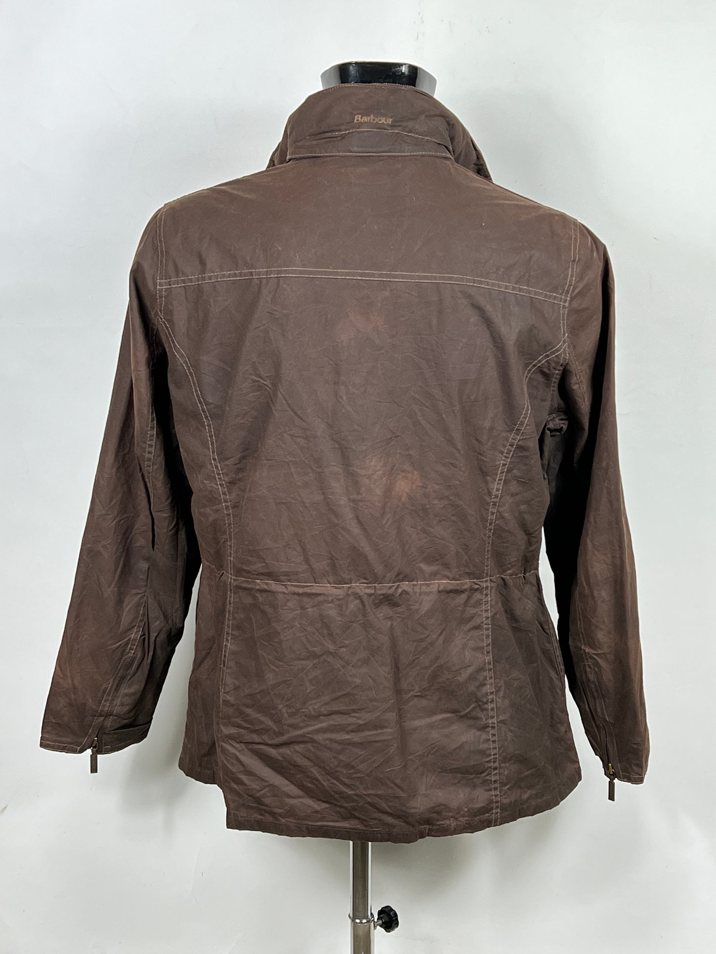 Giacca Barbour marrone leggera donna UK16 Tg. 44 Lady brown wax Jacket UK16