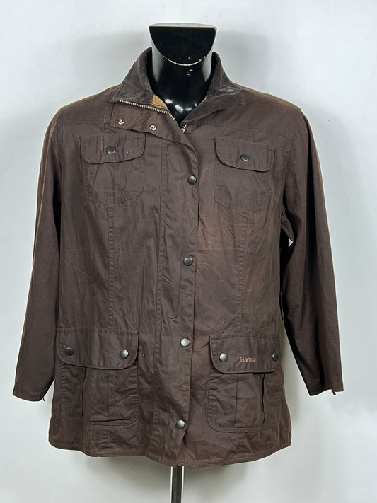 Giacca Barbour marrone corta leggera unisex UK18 Tg.46 Brown light wax Jacket UK18