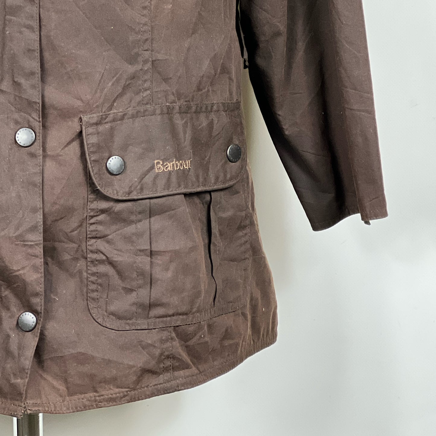 Giacca Barbour marrone corta leggera unisex UK18 Tg.46 Brown light wax Jacket UK18