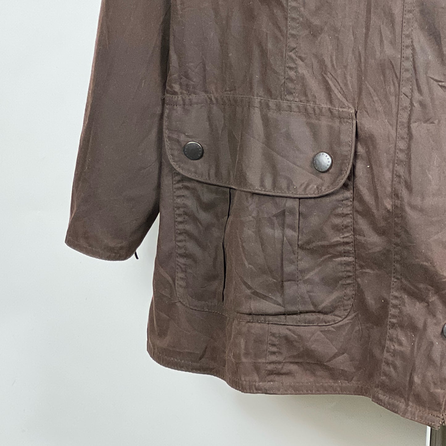 Giacca Barbour marrone corta leggera unisex UK18 Tg.46 Brown light wax Jacket UK18