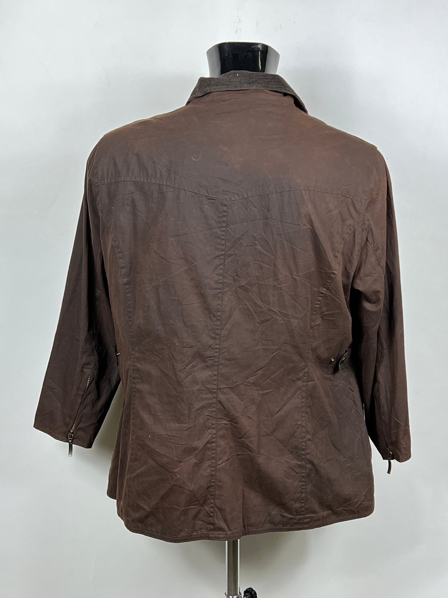 Giacca Barbour marrone corta leggera unisex UK18 Tg.46 Brown light wax Jacket UK18