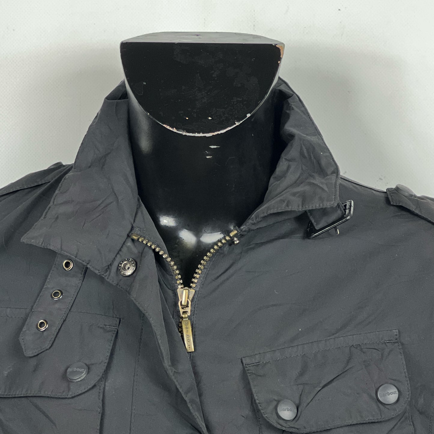 Barbour Giacca Nera donna Impermeabile Tg.44 Black Featherweight Jacket Uk14