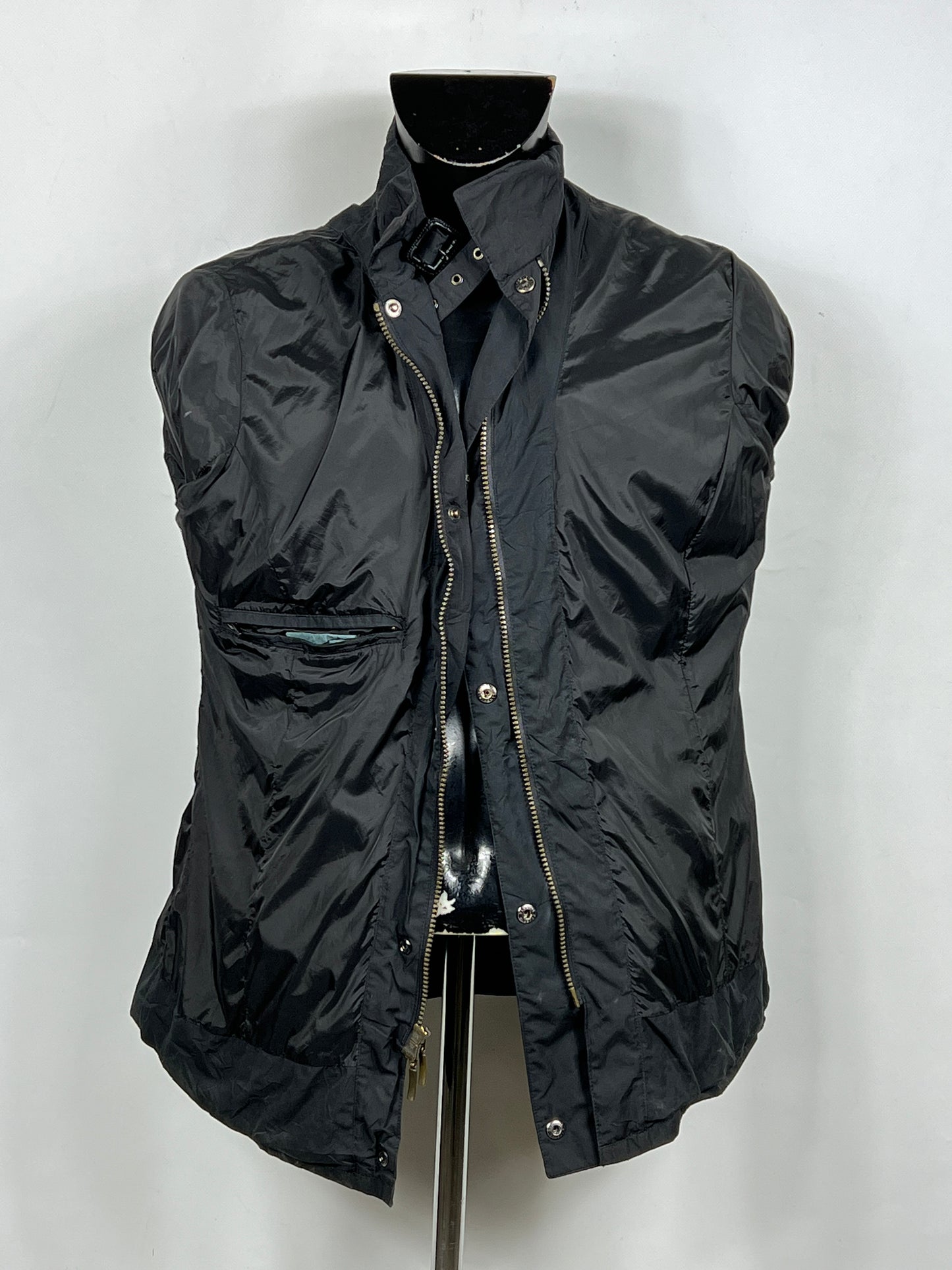 Barbour Giacca Nera donna Impermeabile Tg.44 Black Featherweight Jacket Uk14