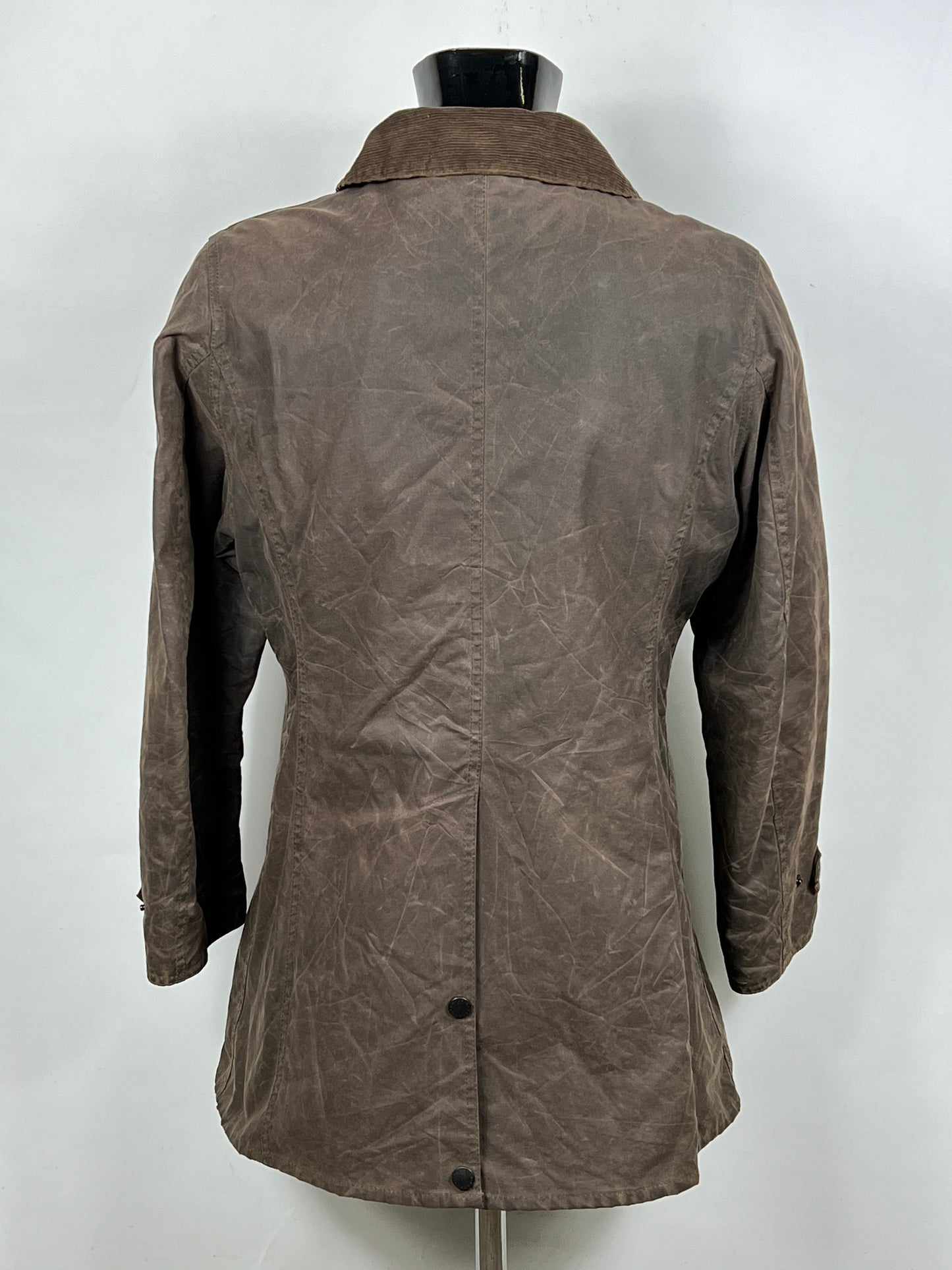 Barbour marrone da donna Newmarket UK14 tg.44 Brown wax newmarket lady coat