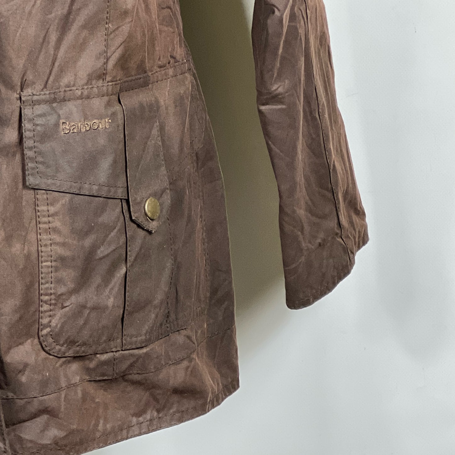 Barbour Giacca donna marrone cerato UK14 Tg. 42- Waxed Brown Jacket Size uk14