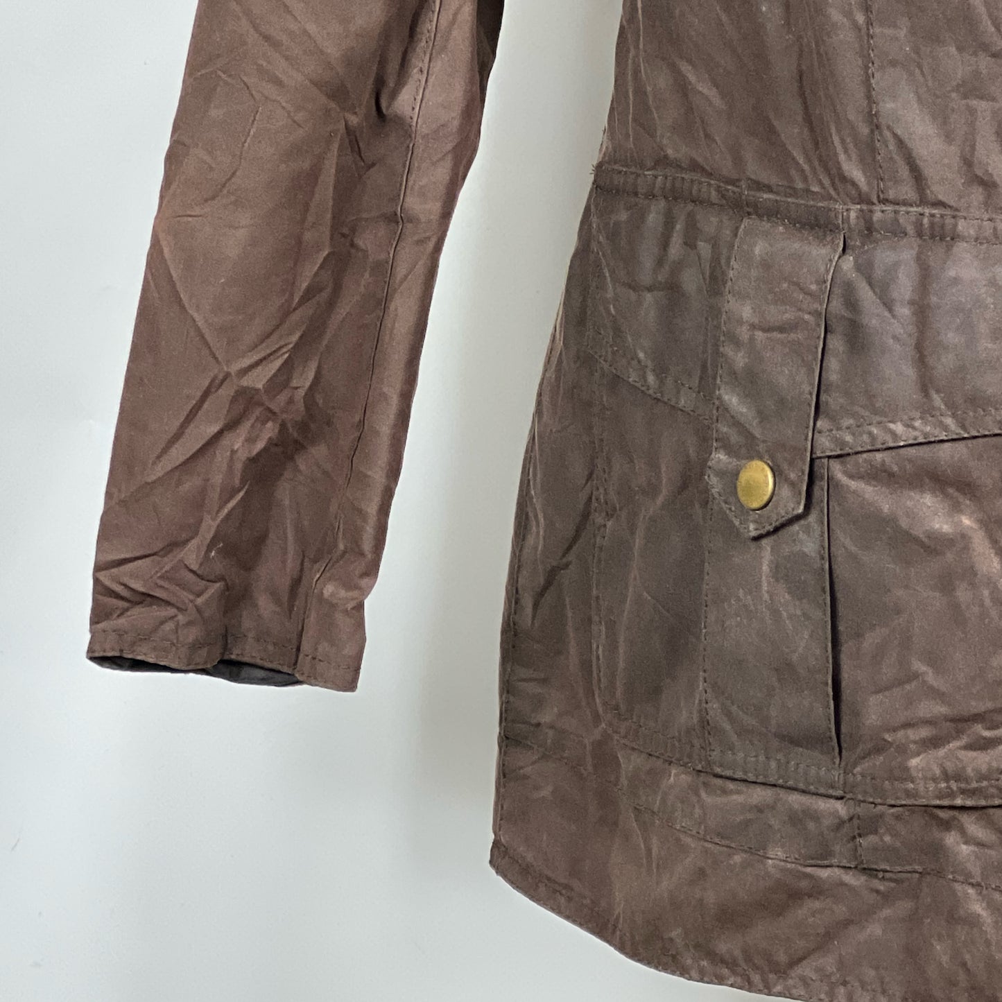 Barbour Giacca donna marrone cerato UK14 Tg. 42- Waxed Brown Jacket Size uk14