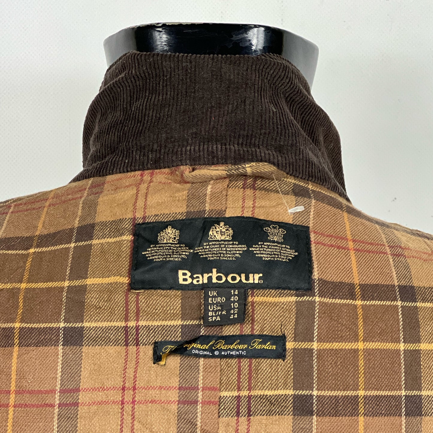 Barbour Giacca donna marrone cerato UK14 Tg. 42- Waxed Brown Jacket Size uk14