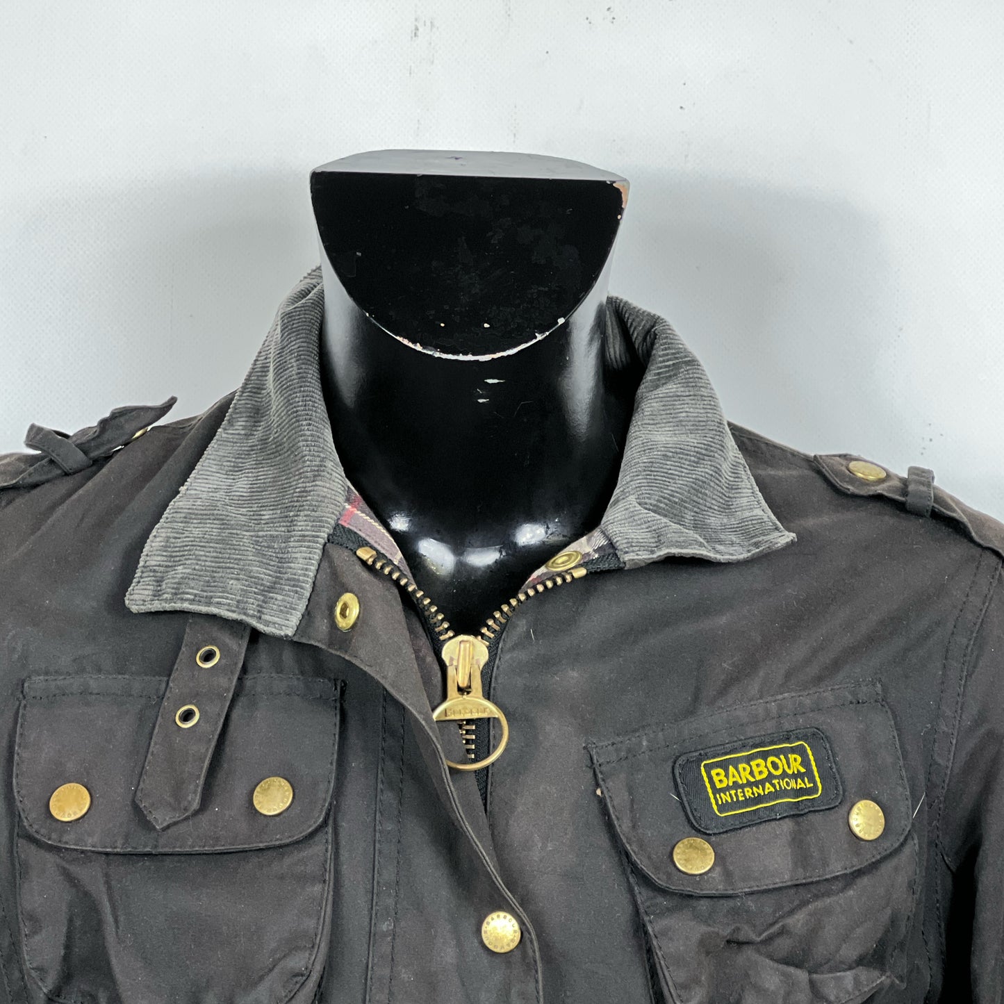 Giacca Barbour International Donna Medium UK12 -Lady International Black UK12 Size M
