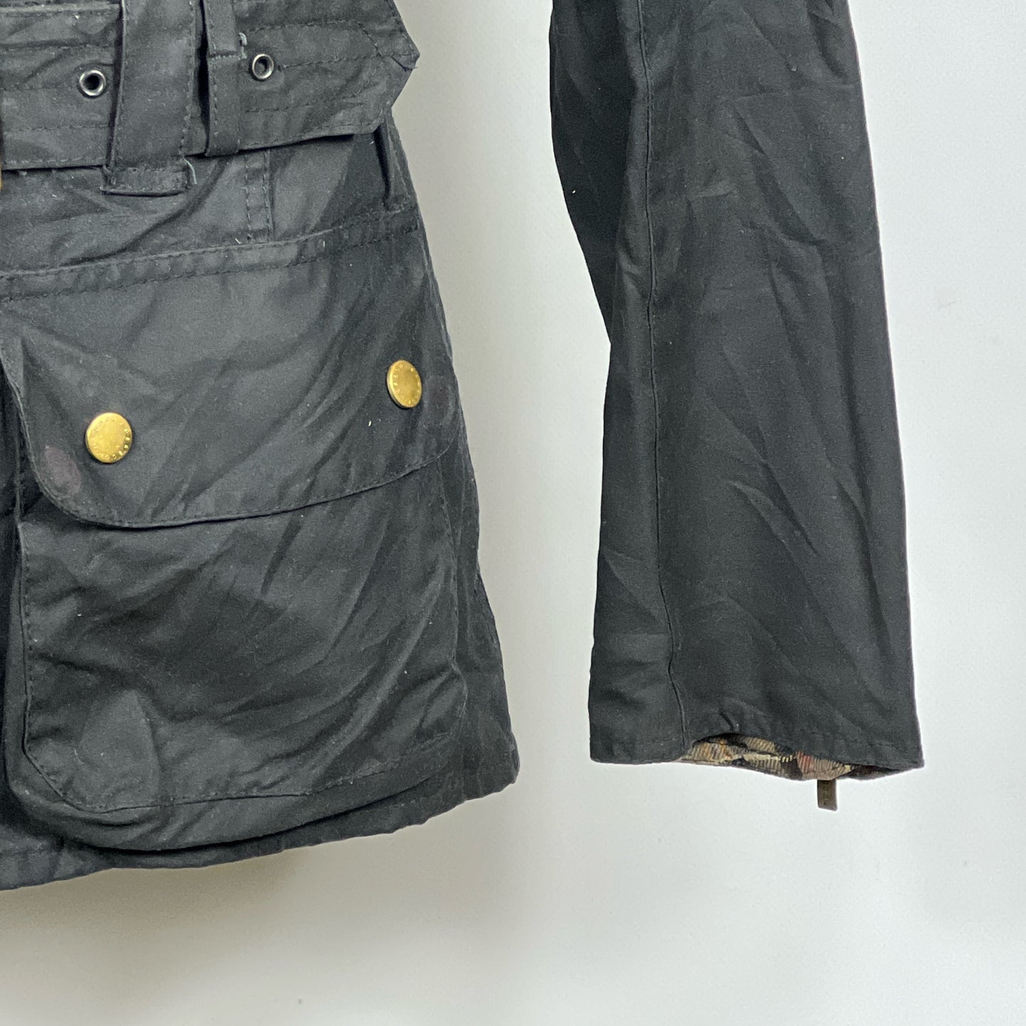 Giacca Barbour International Donna Small UK10 -Lady International Black Jkt UK10