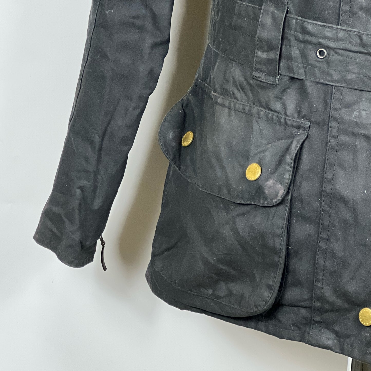 Giacca Barbour International Donna Small UK10 -Lady International Black Jkt UK10