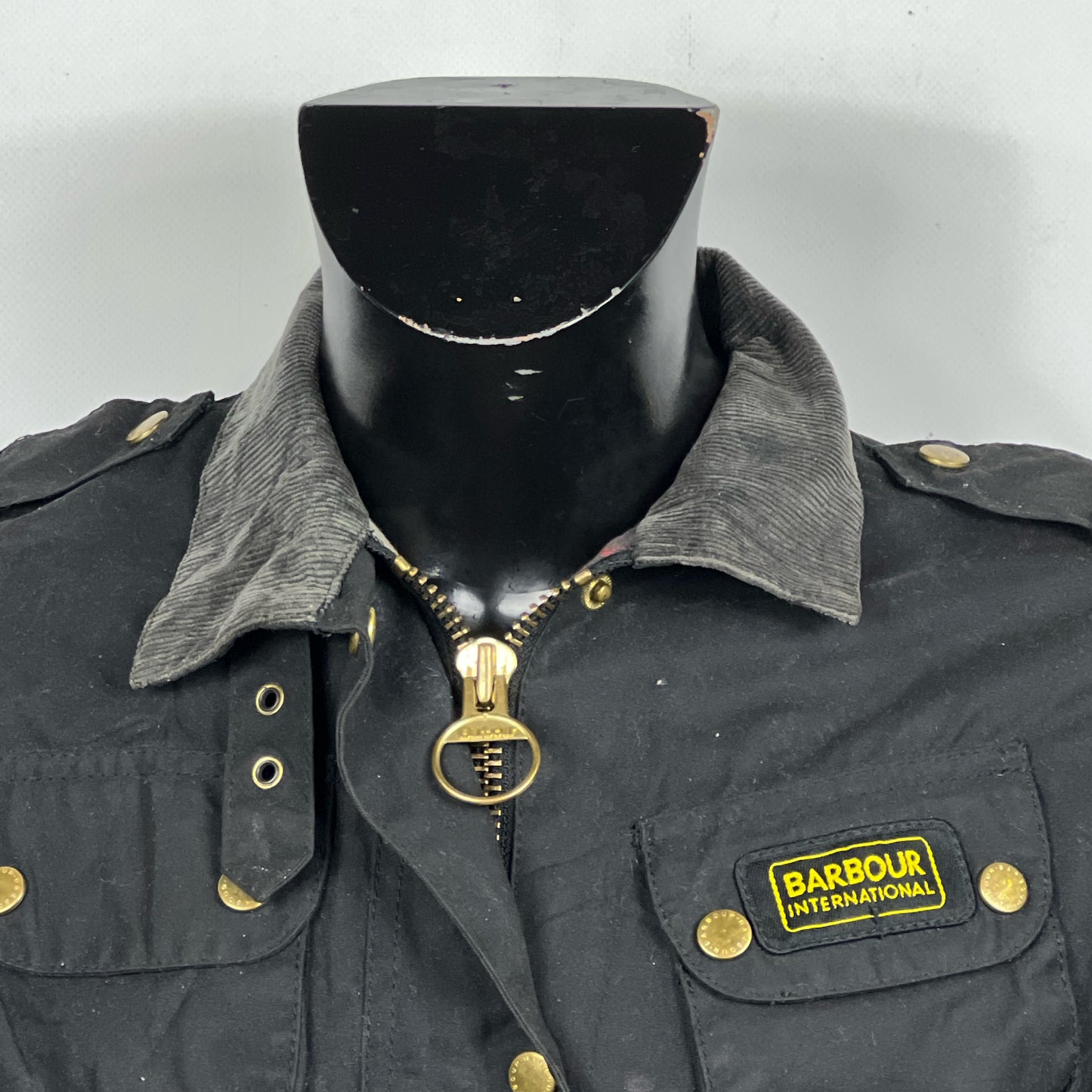 Giacca Barbour International Donna Small UK10 -Lady International Black Jkt UK10