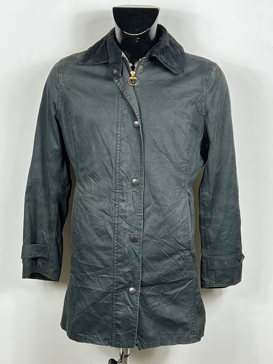 Giacca Barbour donna cotone nero Newmarket UK10 Small- Black cotton Trench Lady  Jacket