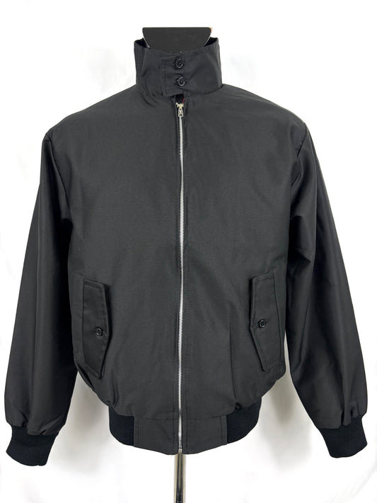 Giacca Harrington nera da uomo in cotone Made in England - Man Black Harrington Jacket - Shop In London