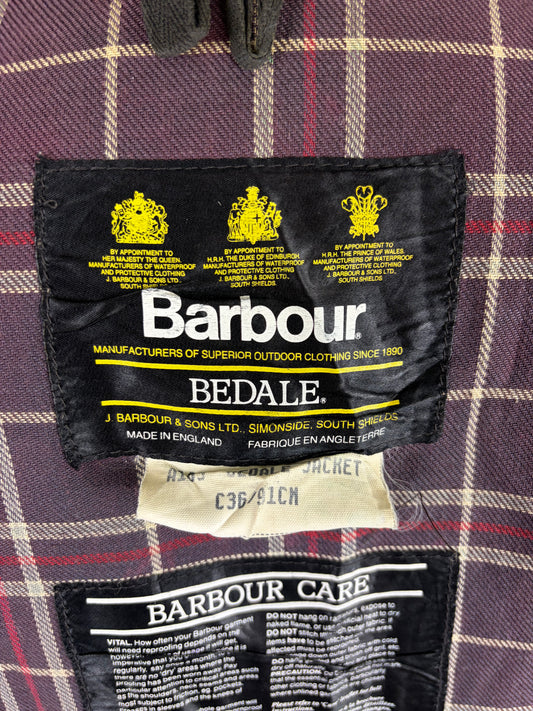 Barbour Bedale vintage blu cerato C36/91 CM Vintage Bedale Waxed jacket size c36 Small