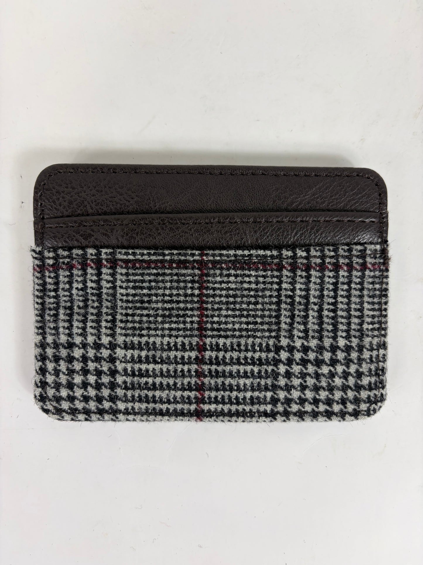 Portacarte inglese in tweed grigio