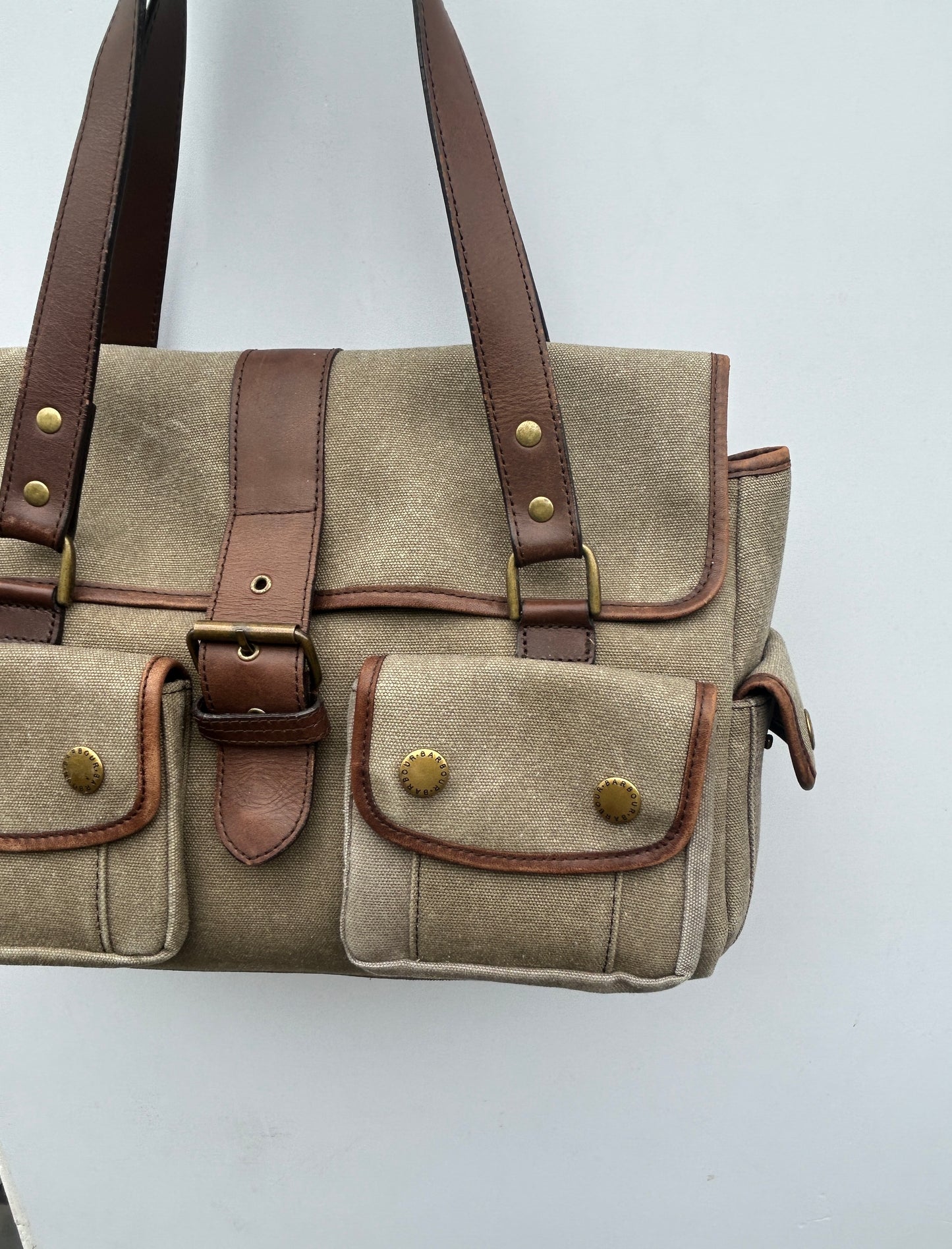 Borsa Barbour in tela e pelle
