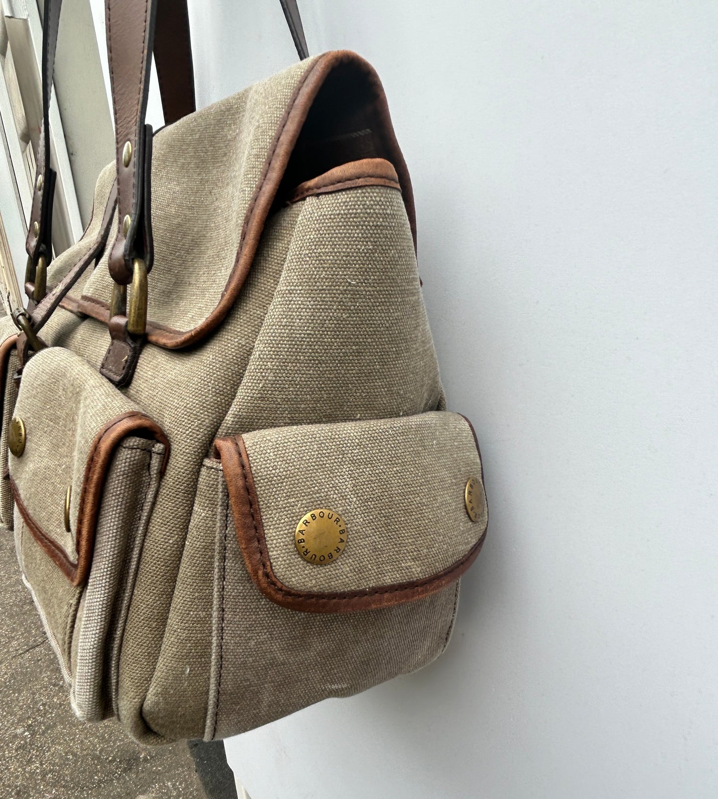 Borsa Barbour in tela e pelle