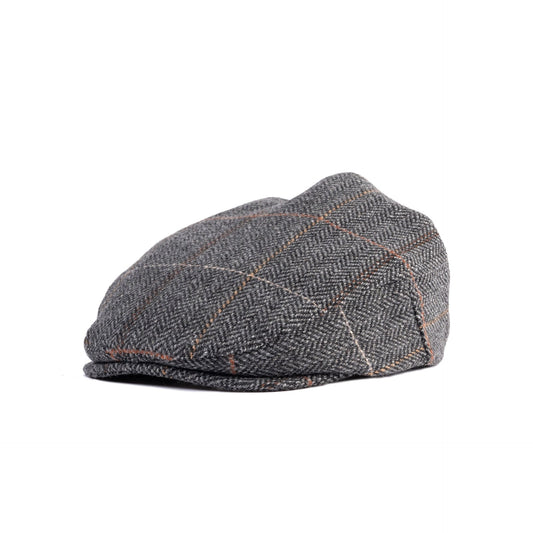 Coppola nuova inglese grigia In tweed - New English Grey Classic Tweed Flat Cap