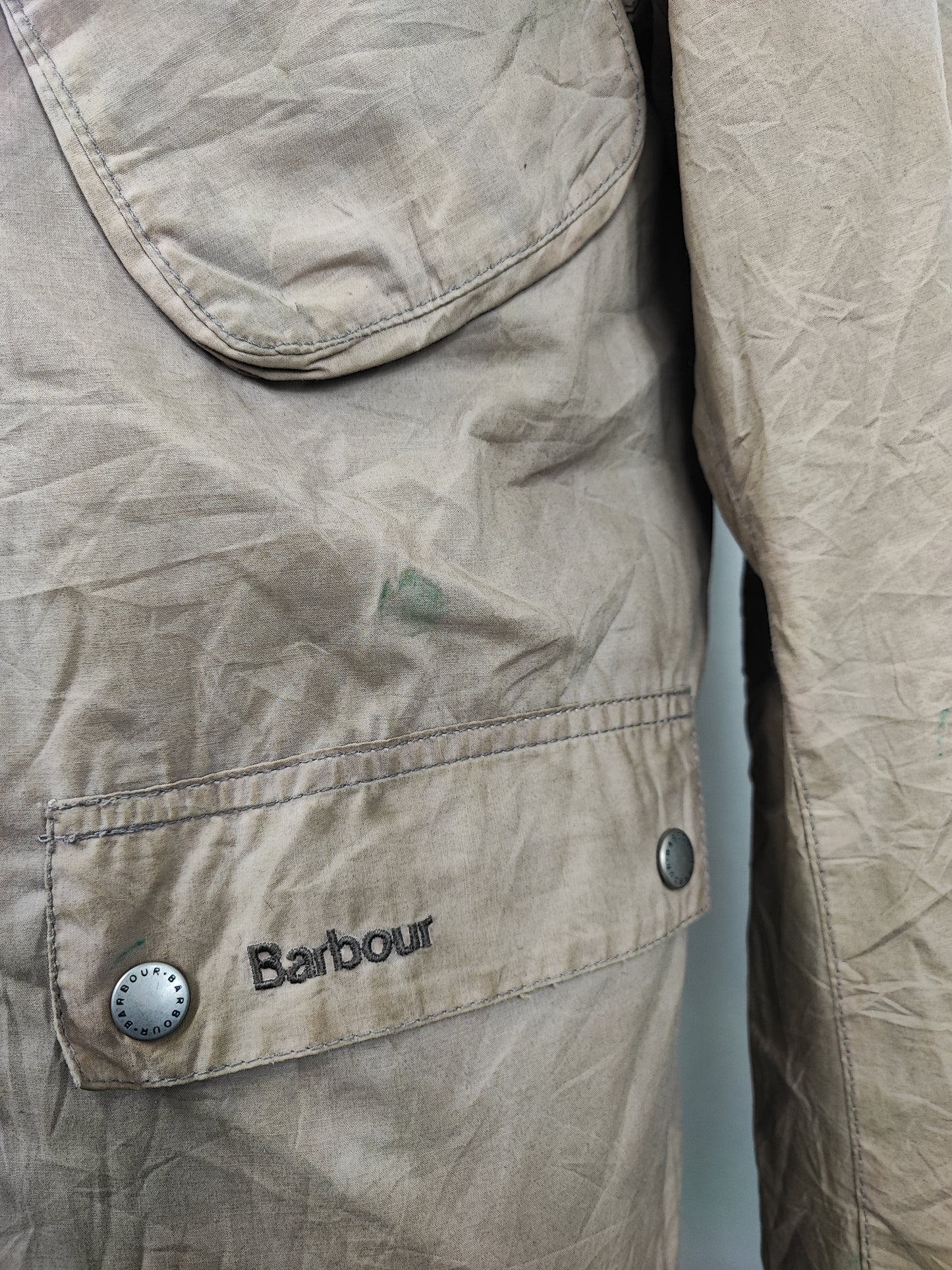 Giacca Barbour International grigio chiaro corta Medium - Man Wax Ouston Light Jacket size M