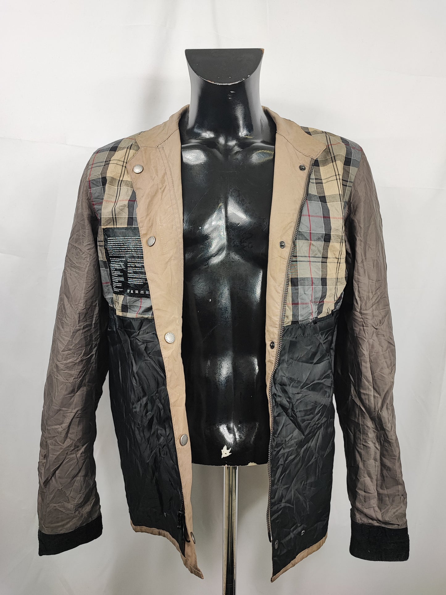 Giacca Barbour International grigio chiaro corta Medium - Man Wax Ouston Light Jacket size M