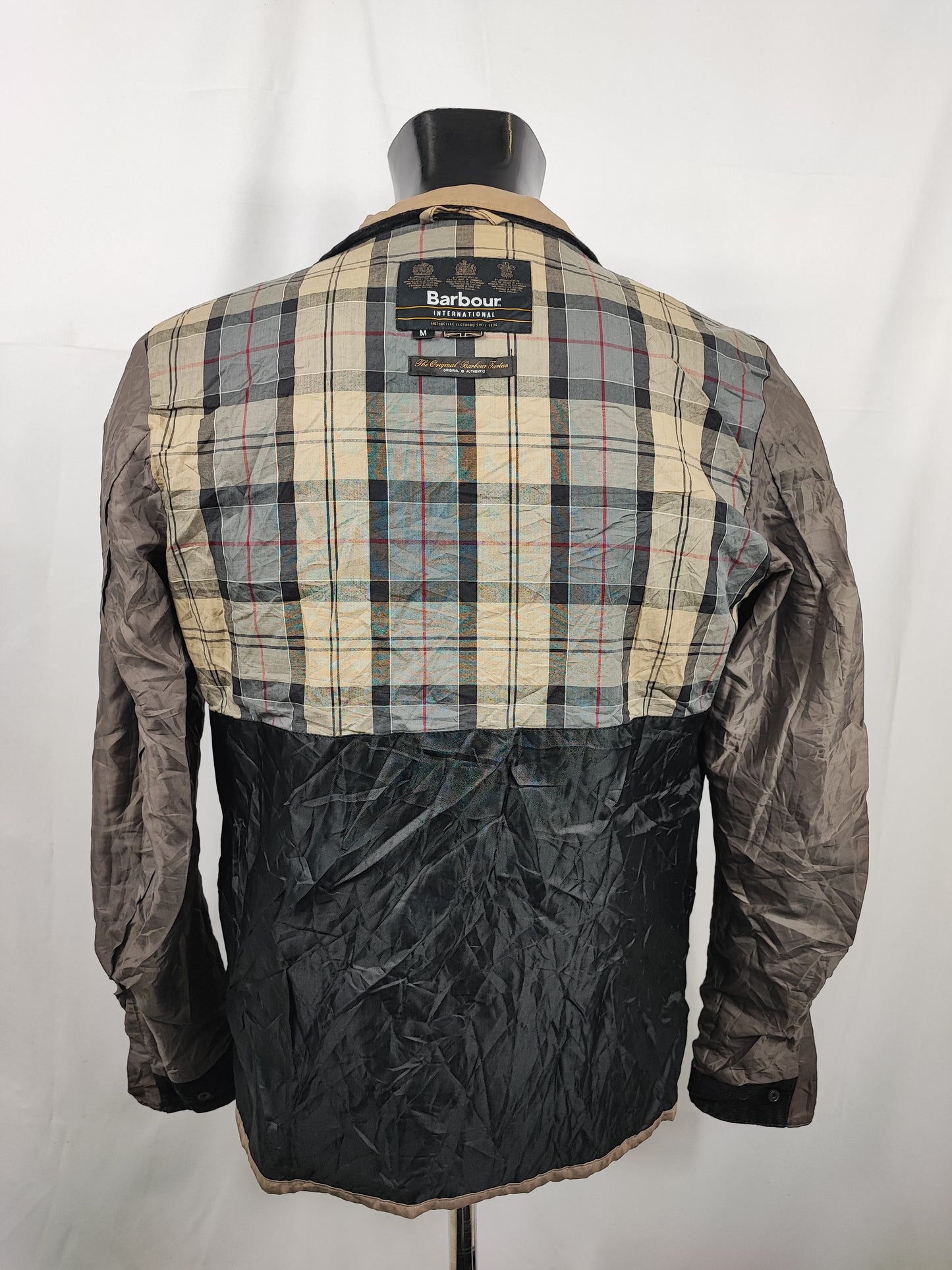 Giacca Barbour International grigio chiaro corta Medium - Man Wax Ouston Light Jacket size M