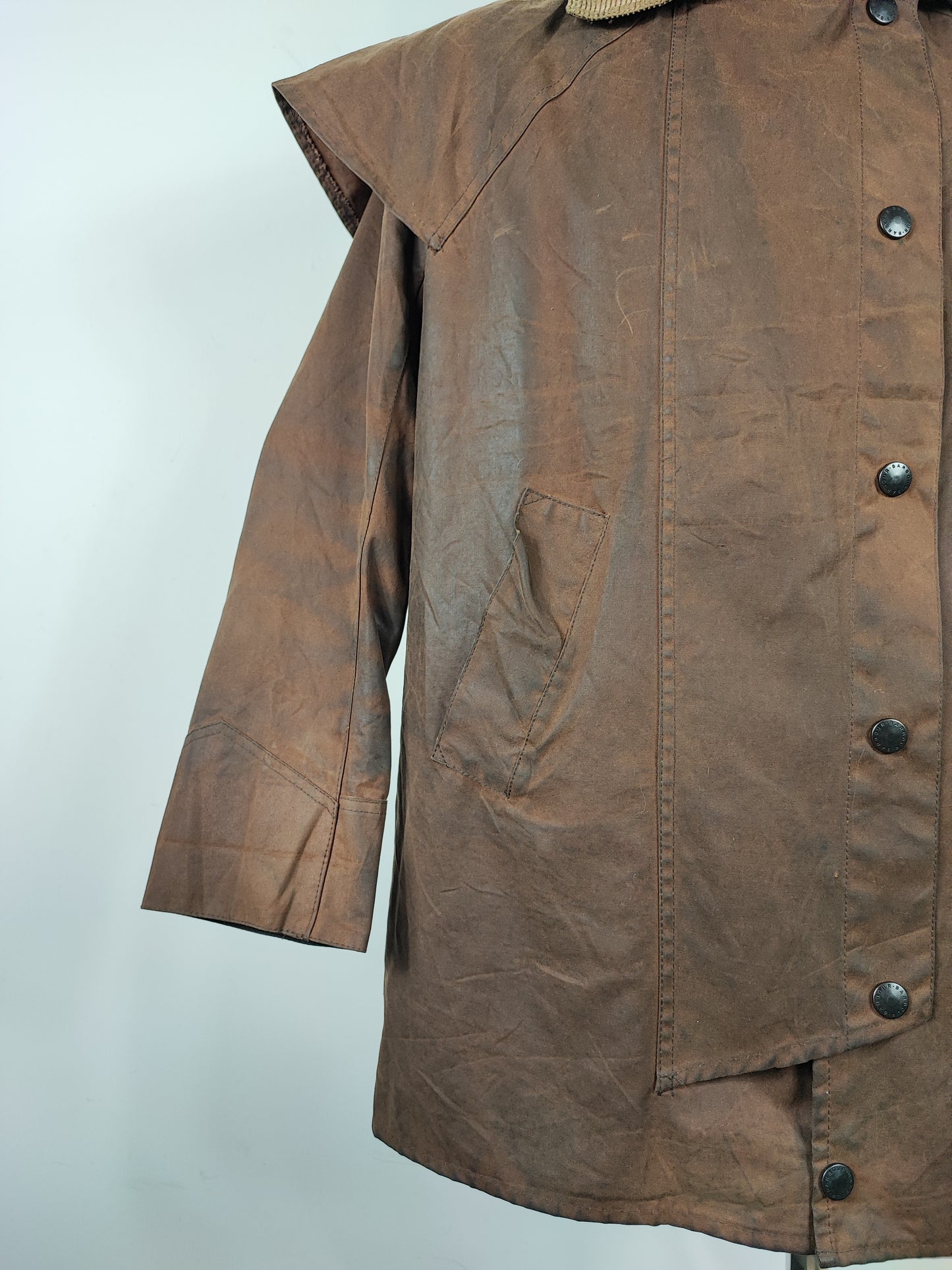 RARO Barbour Backhouse marrone C38/97 cm Riding Brown Wax Jacket Small