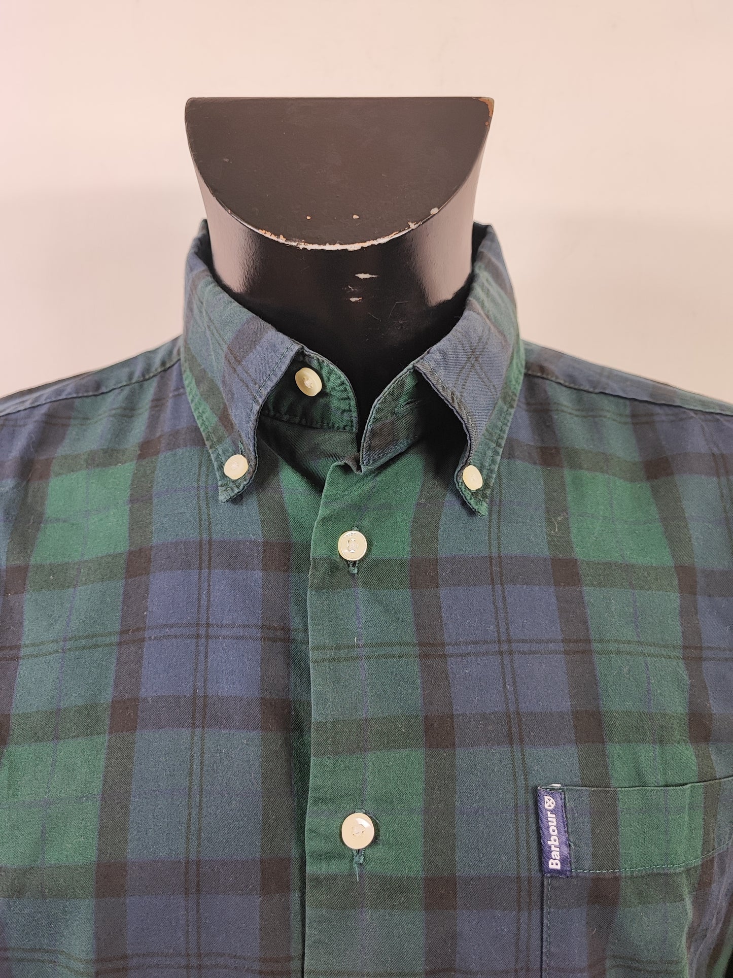 Camicia Barbour da uomo in cotone fantasia tartan Black Watch taglia Medium