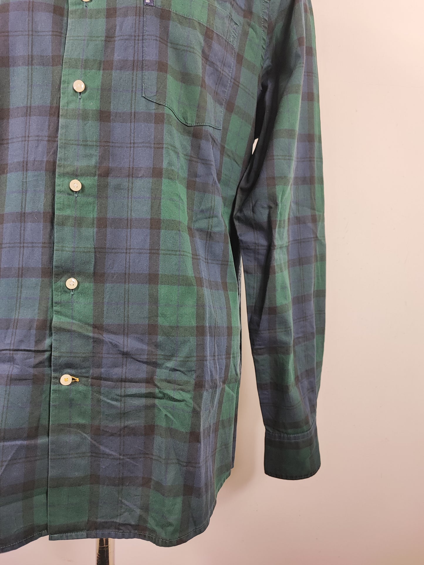 Camicia Barbour da uomo in cotone fantasia tartan Black Watch taglia Medium