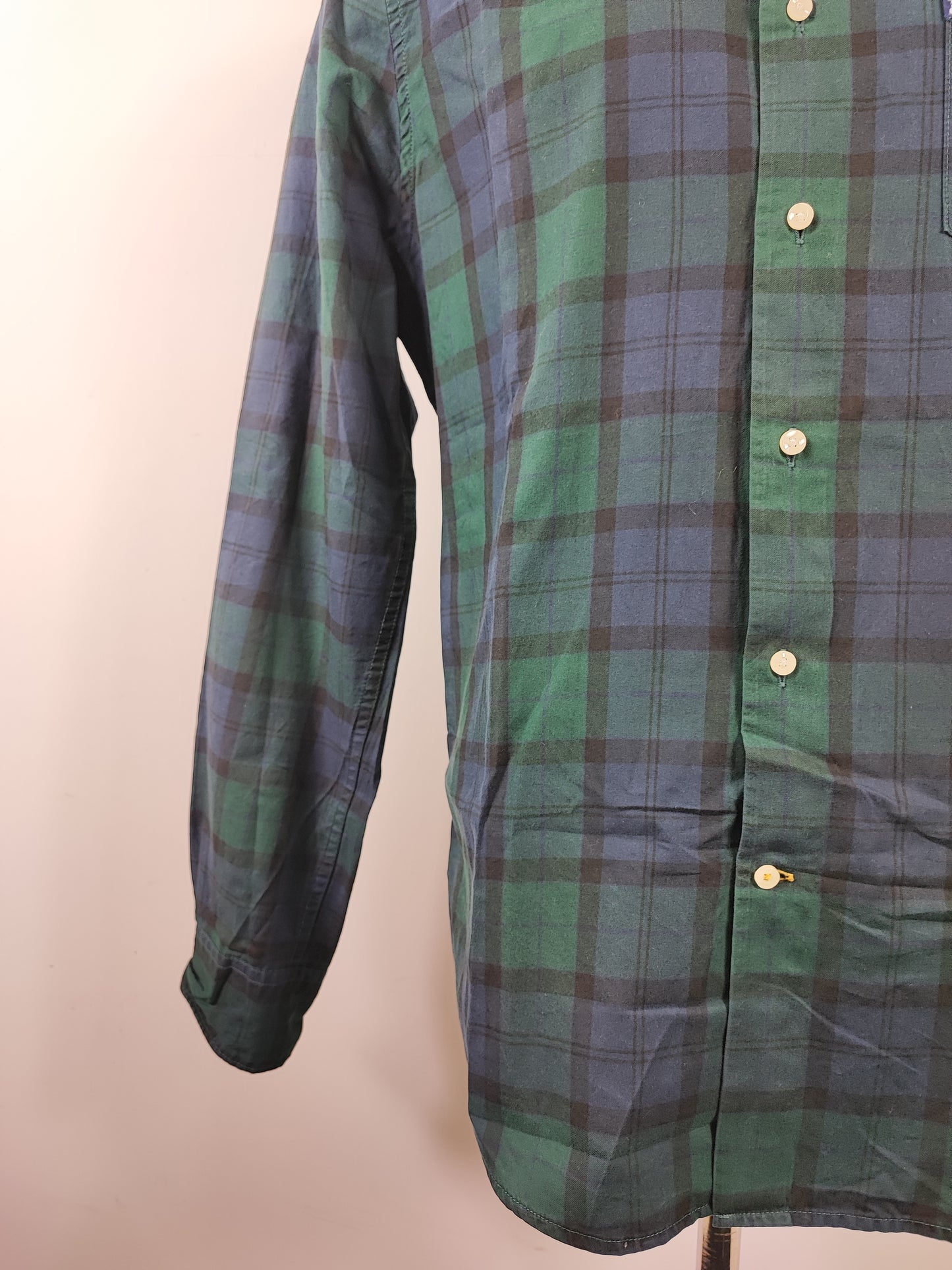 Camicia Barbour da uomo in cotone fantasia tartan Black Watch taglia Medium