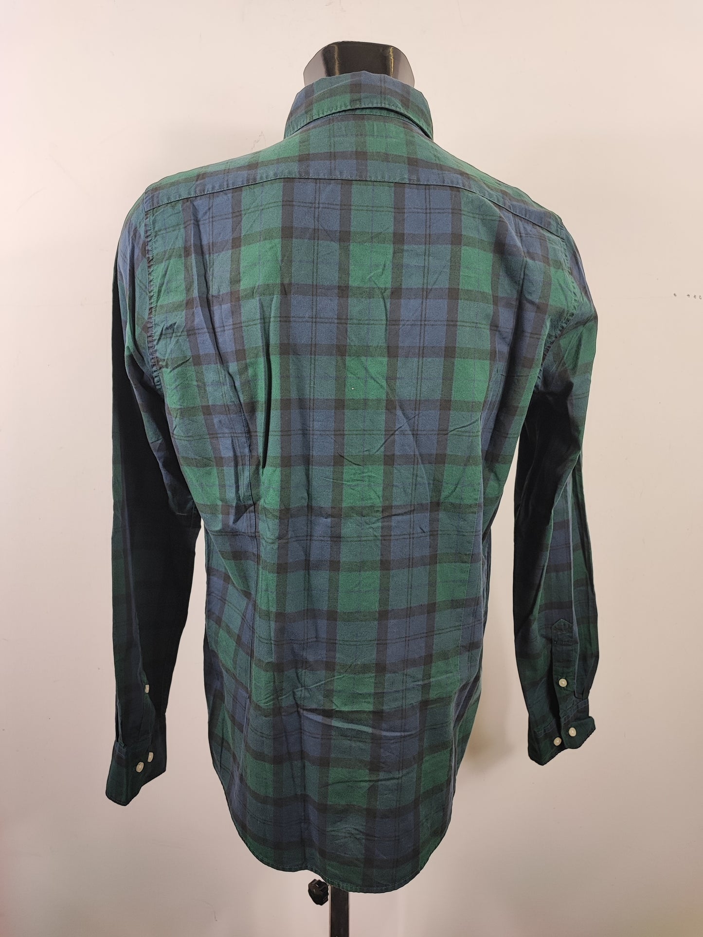 Camicia Barbour da uomo in cotone fantasia tartan Black Watch taglia Medium