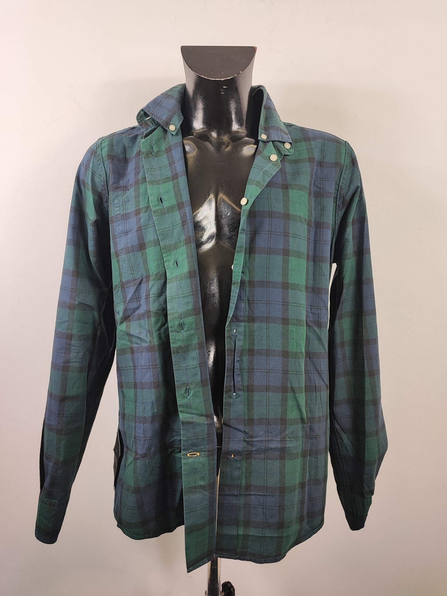 Camicia Barbour da uomo in cotone fantasia tartan Black Watch taglia Medium