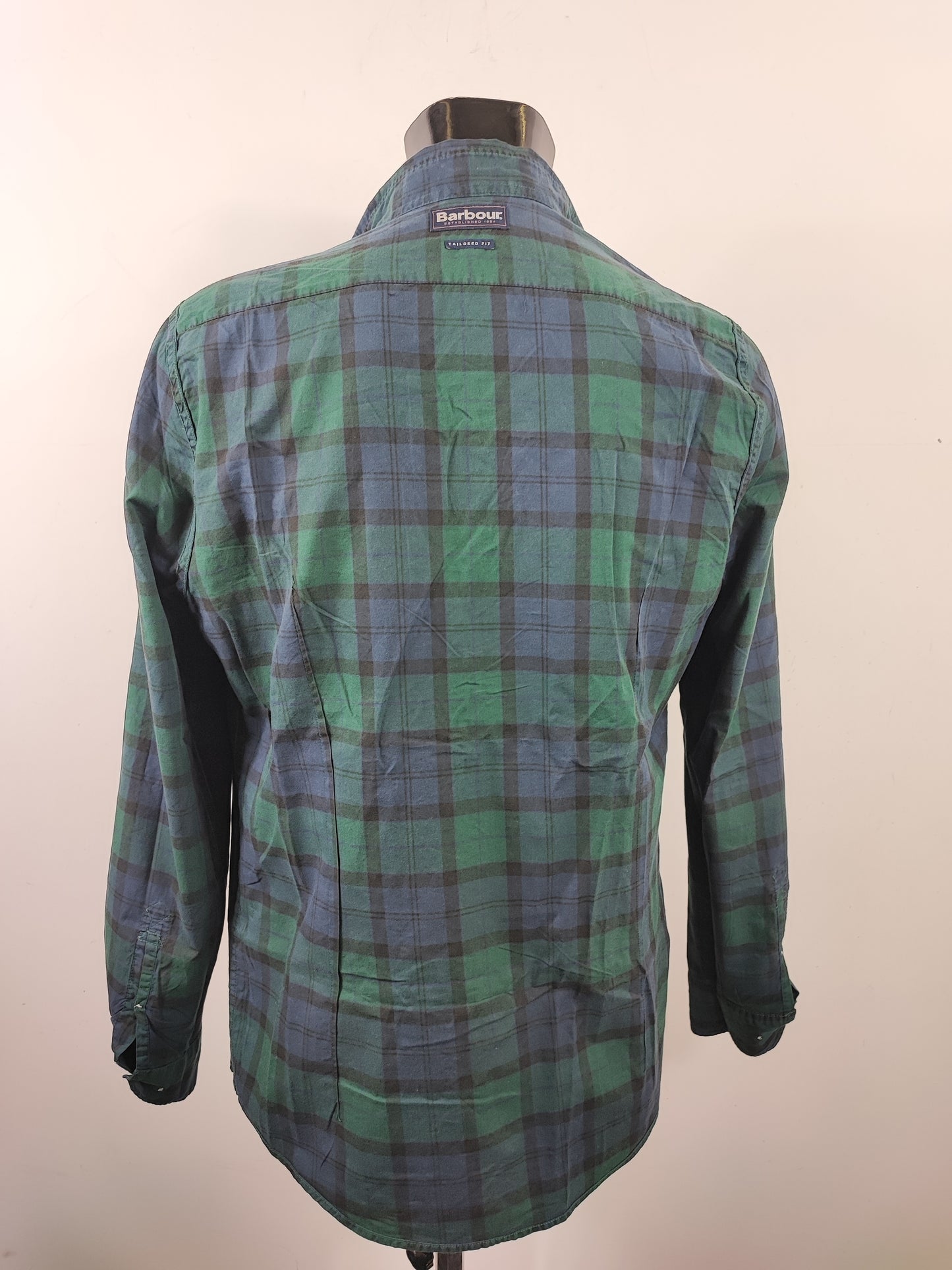 Camicia Barbour da uomo in cotone fantasia tartan Black Watch taglia Medium