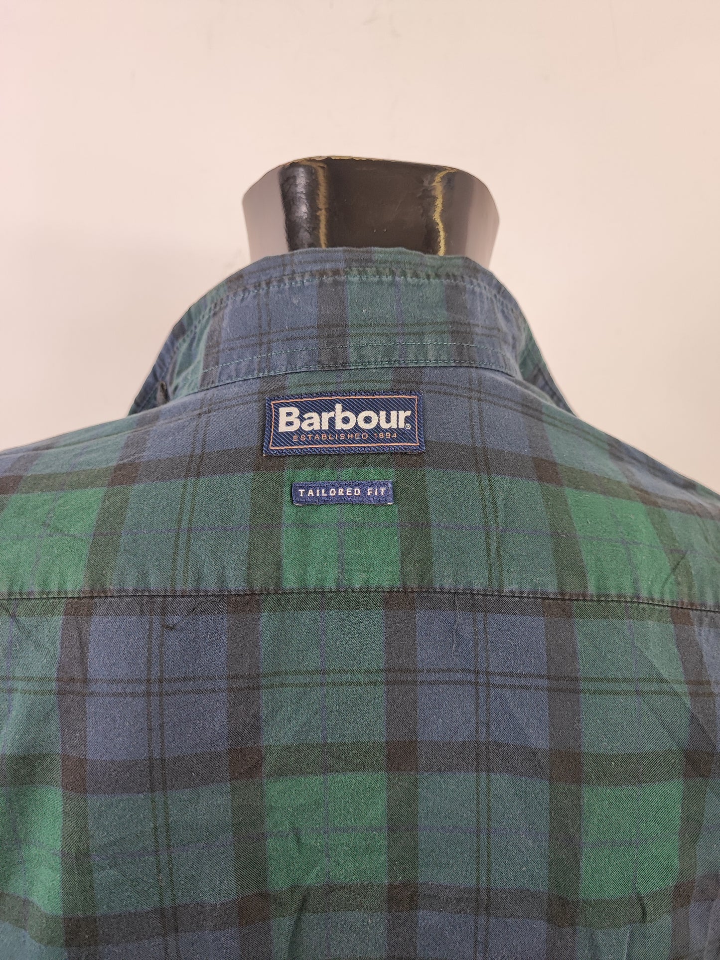 Camicia Barbour da uomo in cotone fantasia tartan Black Watch taglia Medium