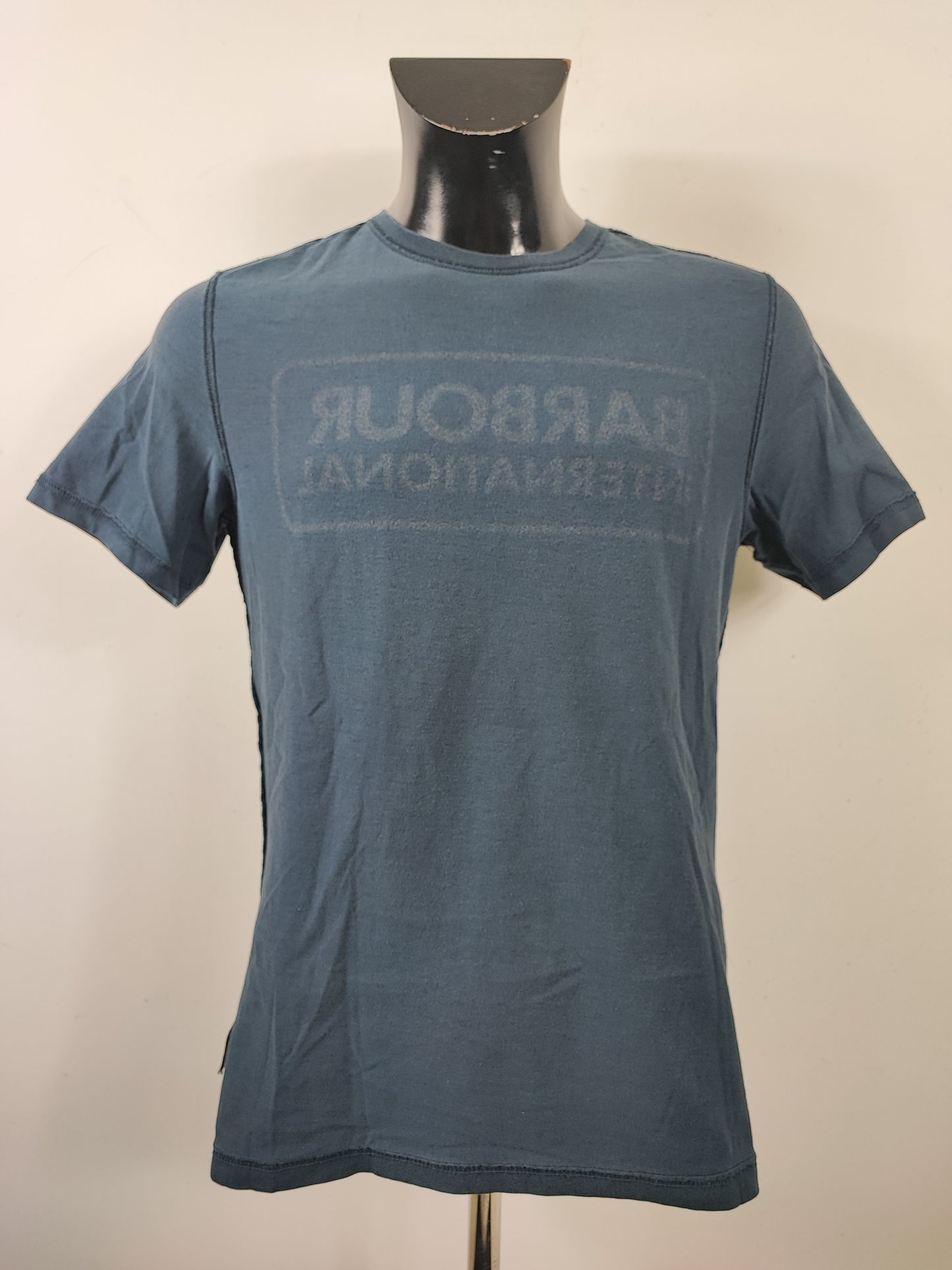 T-shirt Barbour blu da uomo in cotone taglia Medium