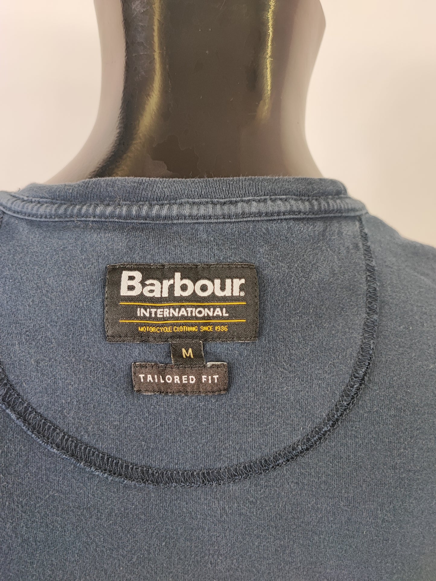 T-shirt Barbour blu da uomo in cotone taglia Medium