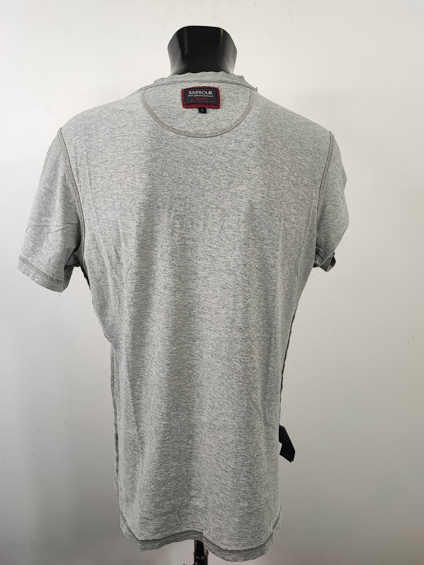 T-shirt Barbour grigia da uomo in cotone taglia Large