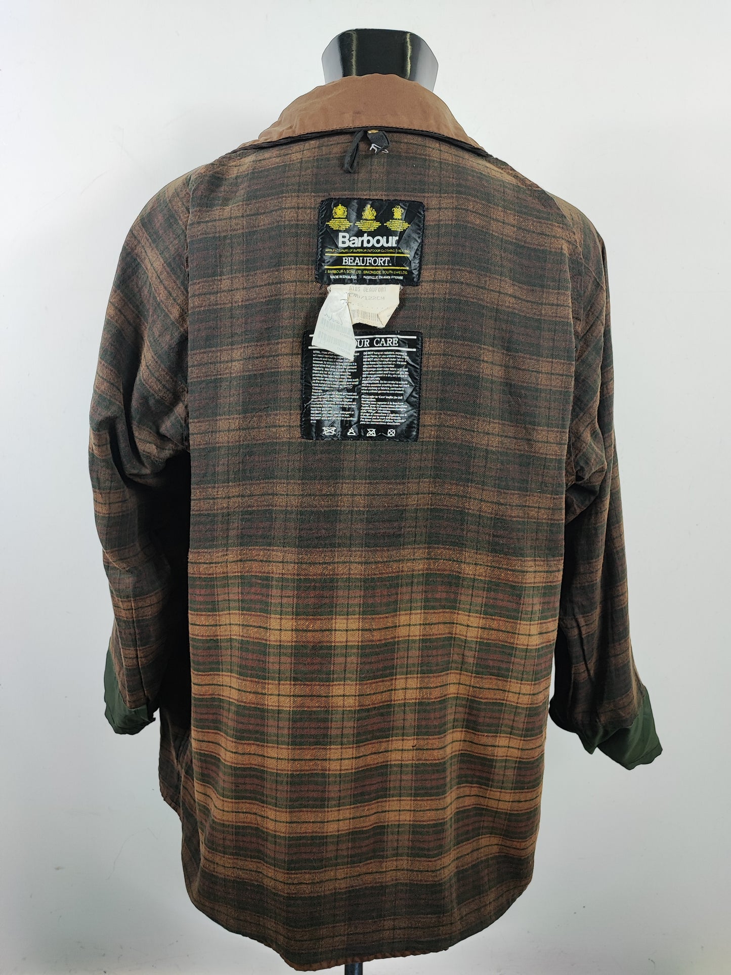 Barbour Giacca Beaufort Beige vintage C48/122 cm Dark Beige waxed Beaufort Jacket XL