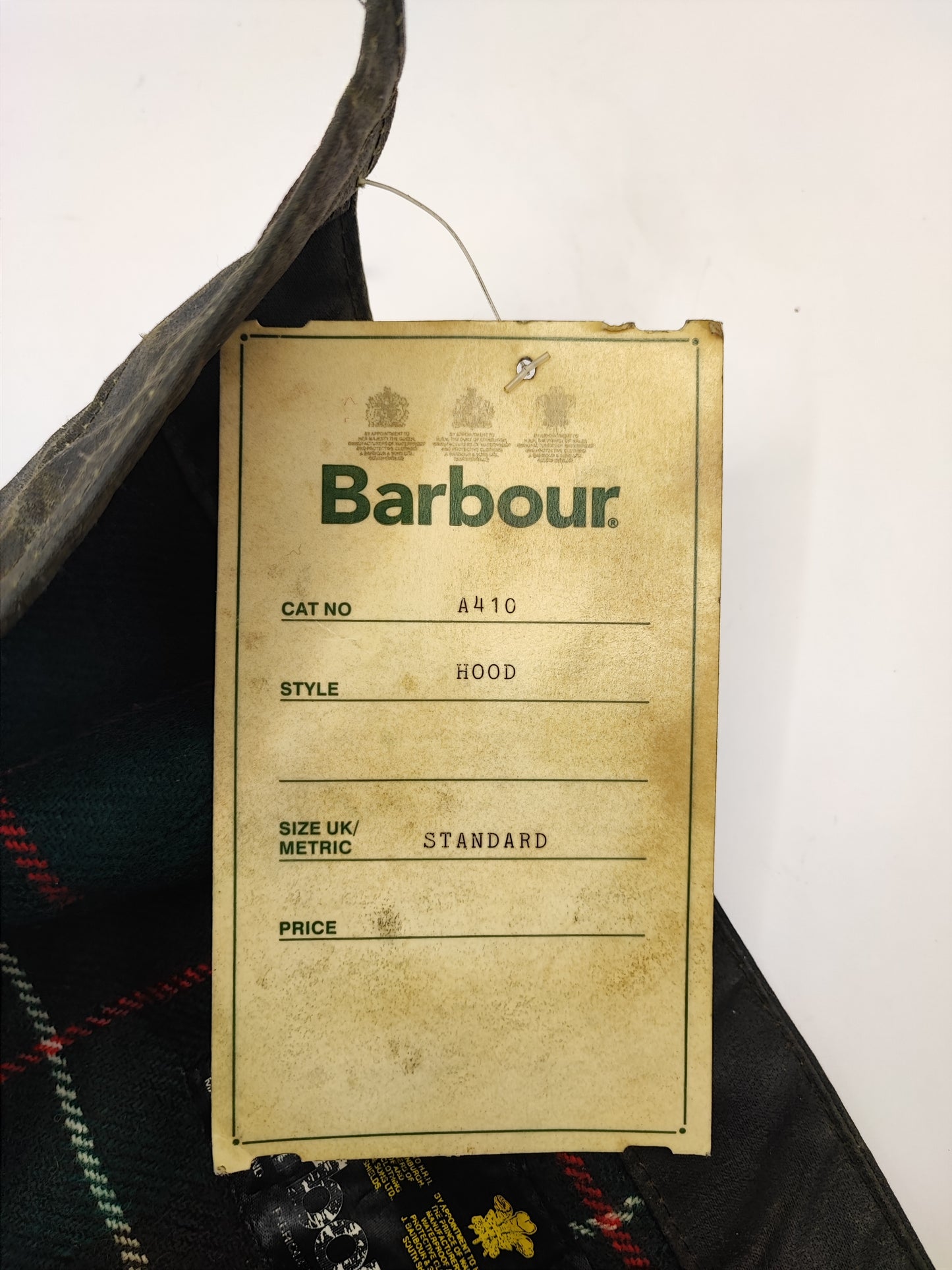 RARO Cappuccio Barbour vintage verde per Northumbria cerato Taglia Unica -Rare Northumbria Hood A410