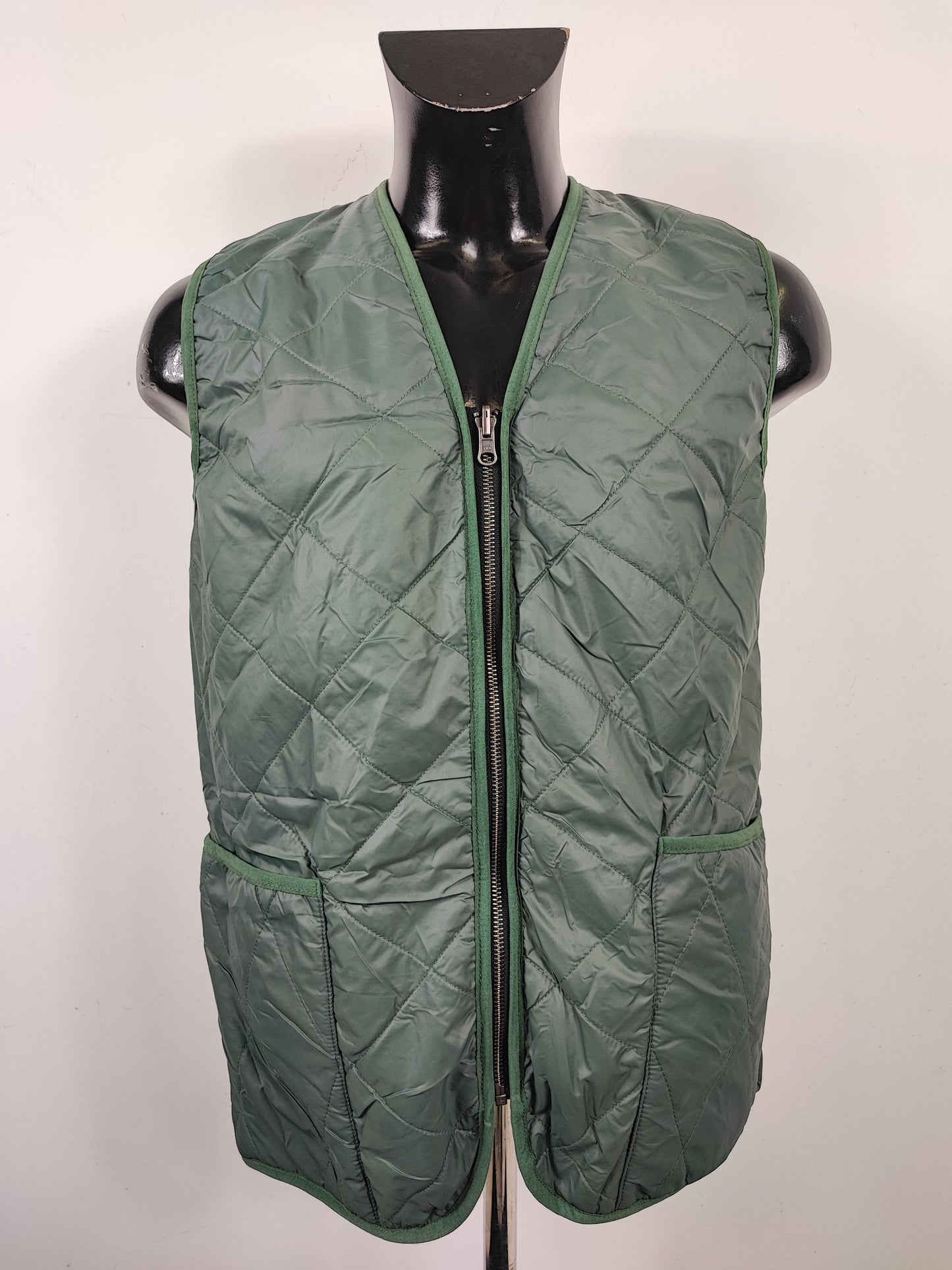 Gilet Imbottitura nuova Verde con zip compatibile per Barbour