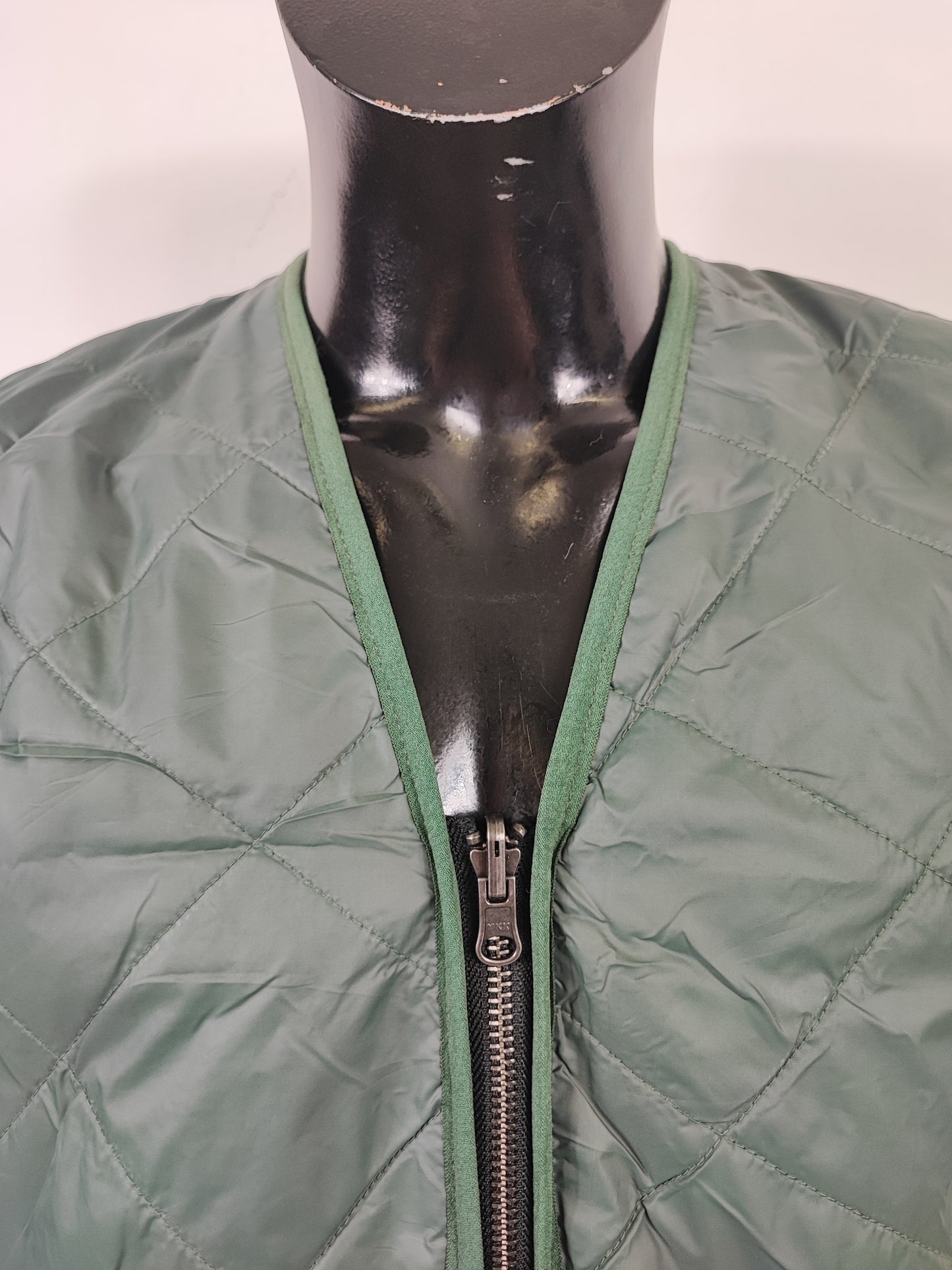 Gilet Imbottitura nuova Verde con zip compatibile per Barbour