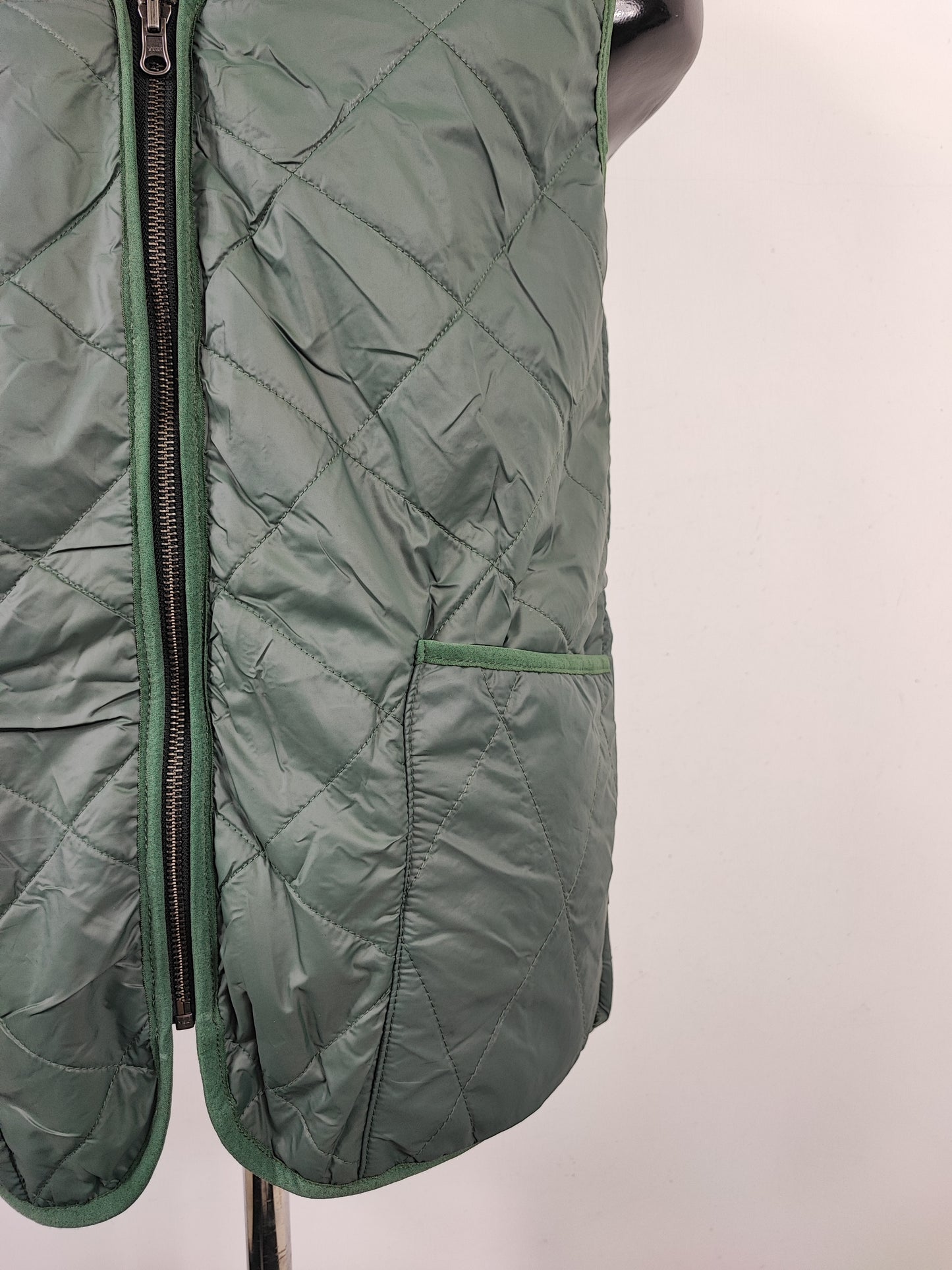 Gilet Imbottitura nuova Verde con zip compatibile per Barbour