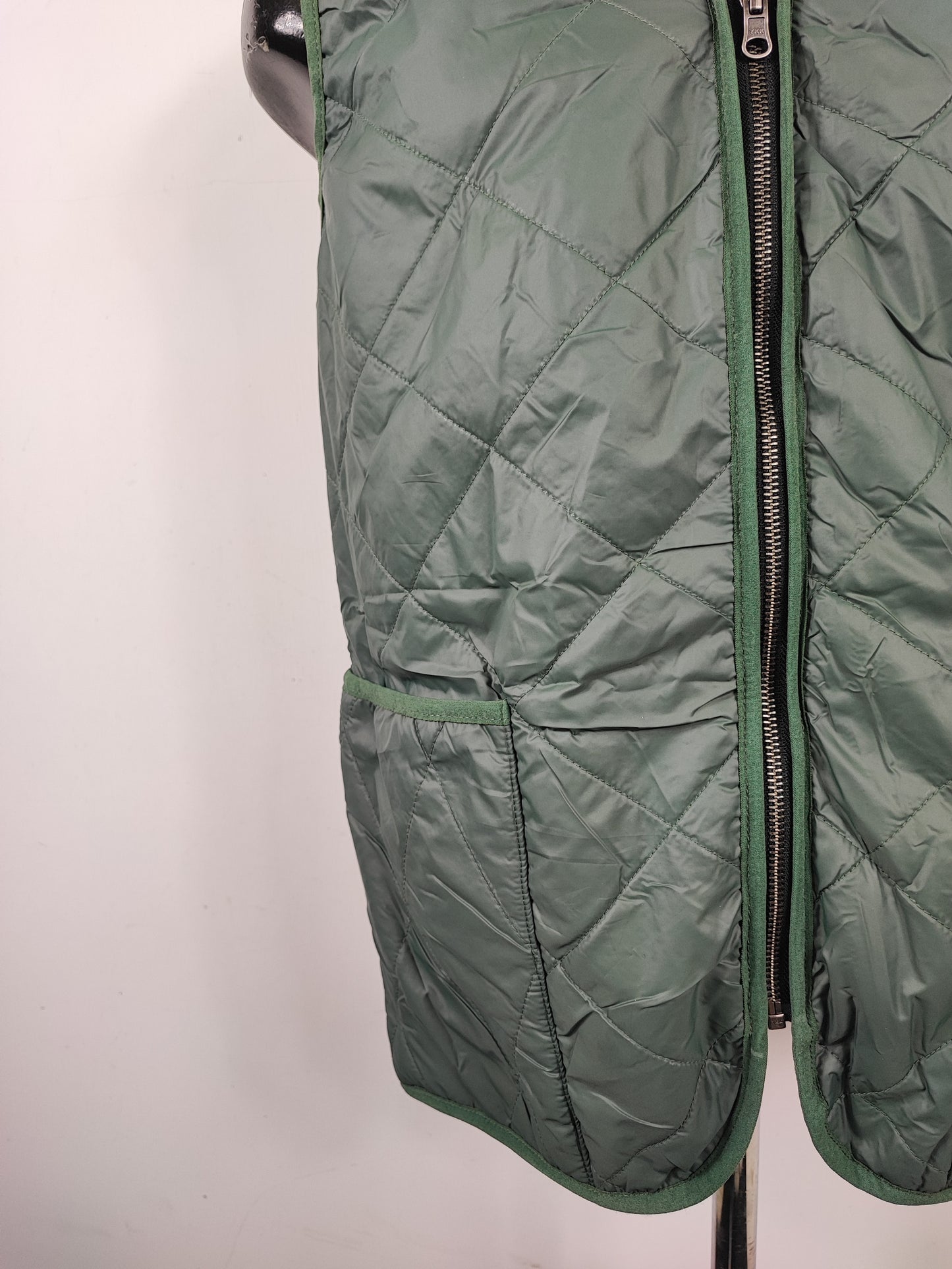 Gilet Imbottitura nuova Verde con zip compatibile per Barbour