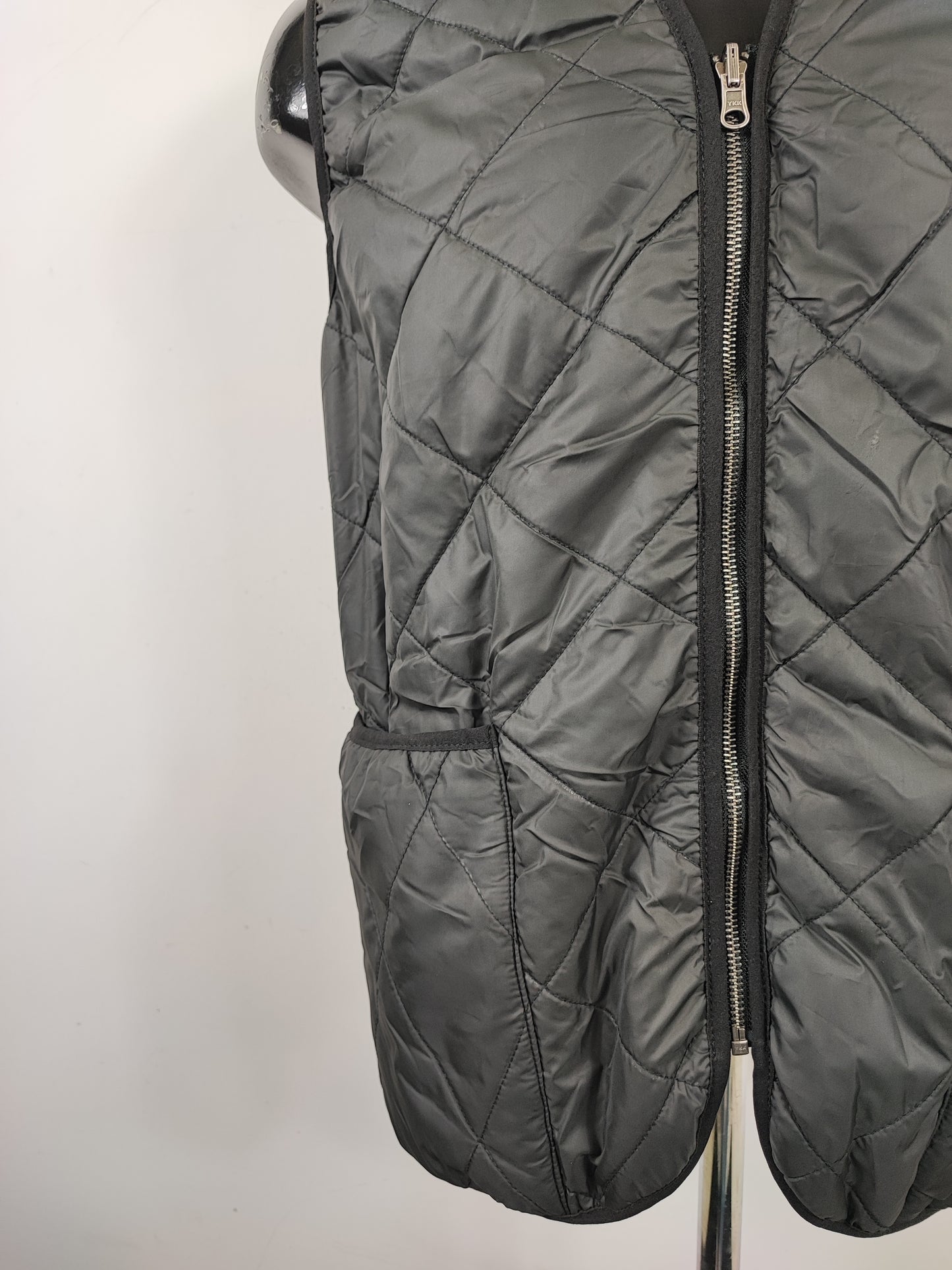 Gilet Imbottitura nuova Nera con zip compatibile per Barbour