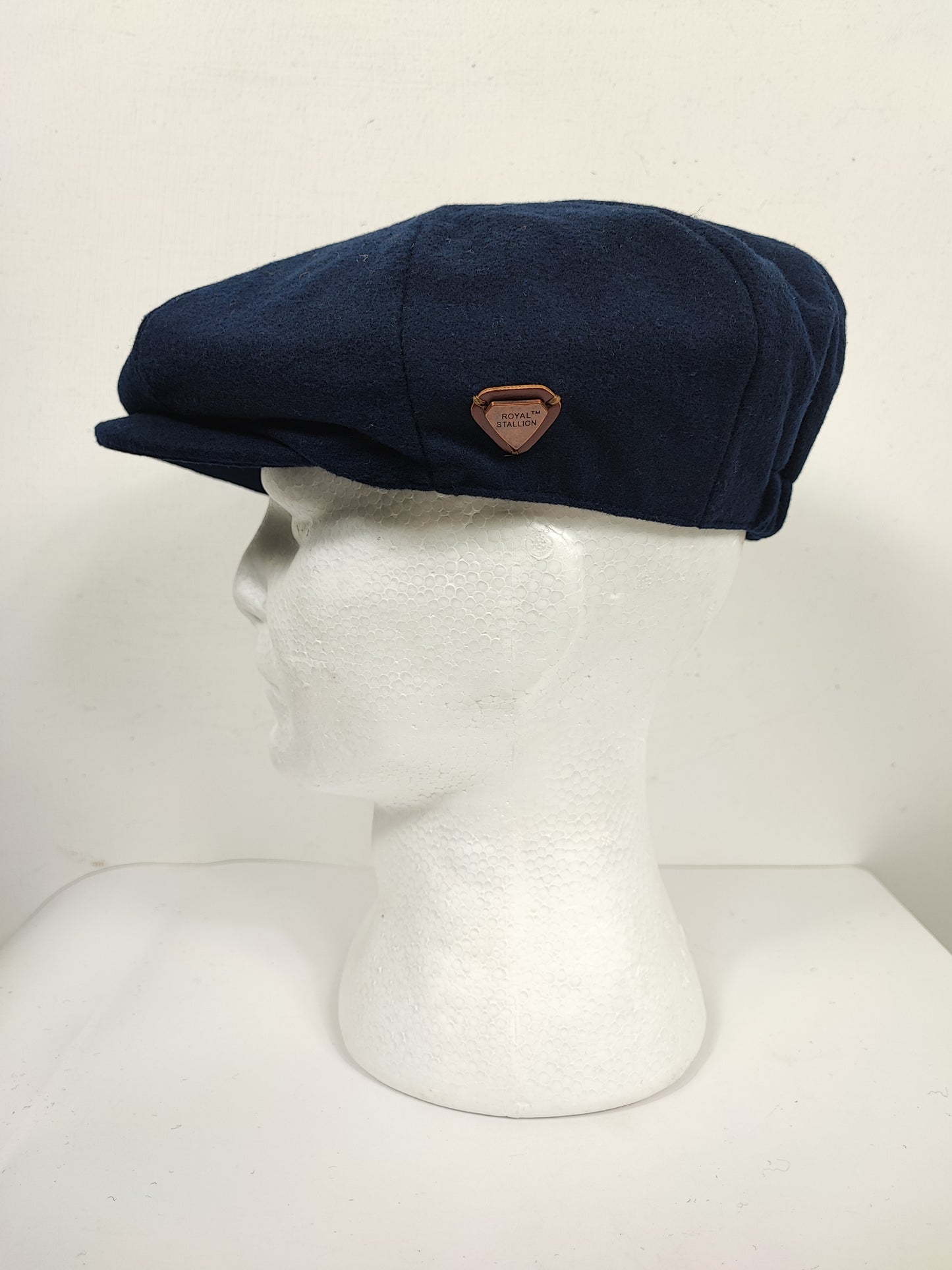 Coppola nuova blu notte inglese a otto spicchi in lana stile Peaky Blinders