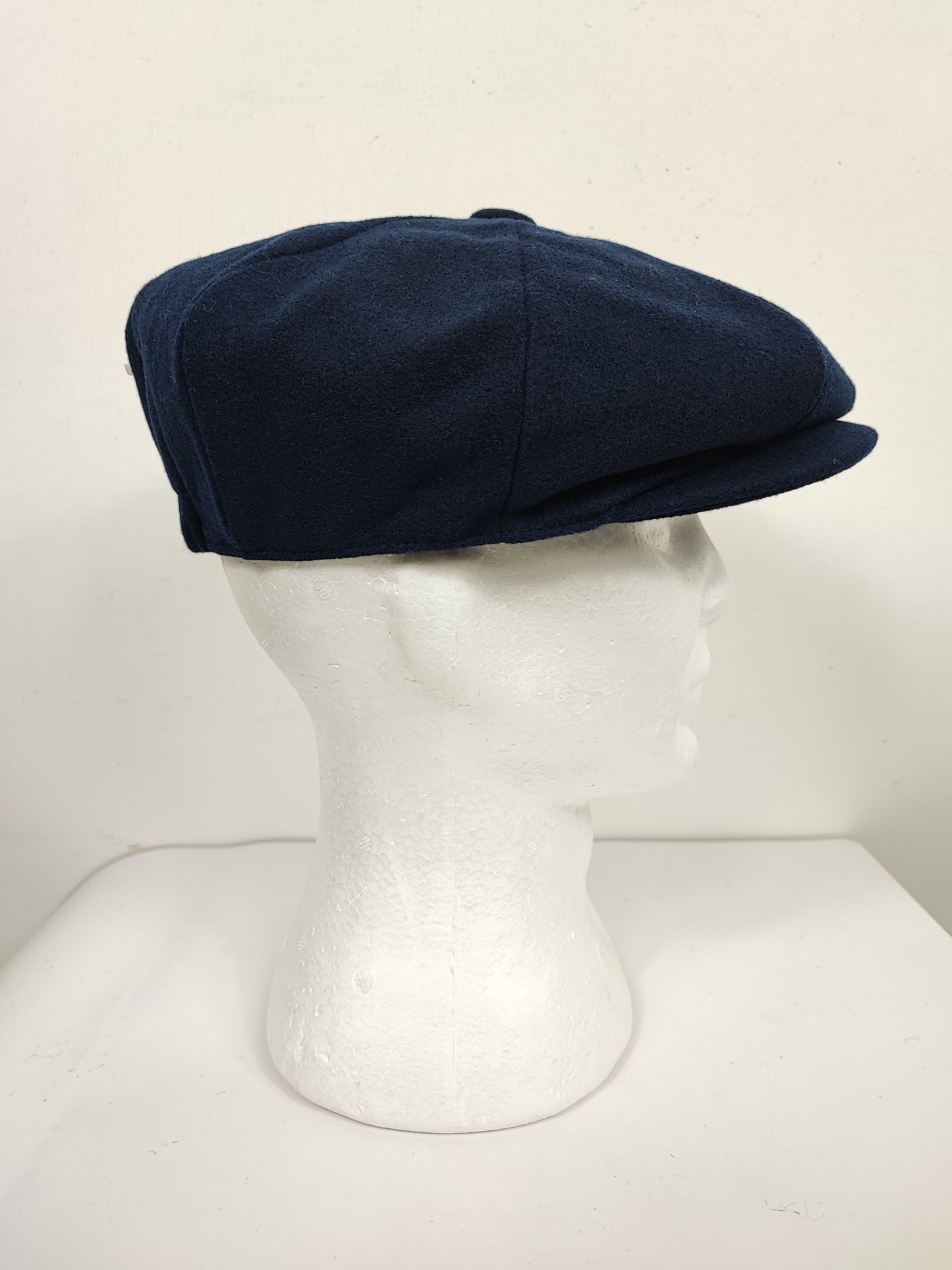 Coppola nuova blu notte inglese a otto spicchi in lana stile Peaky Blinders